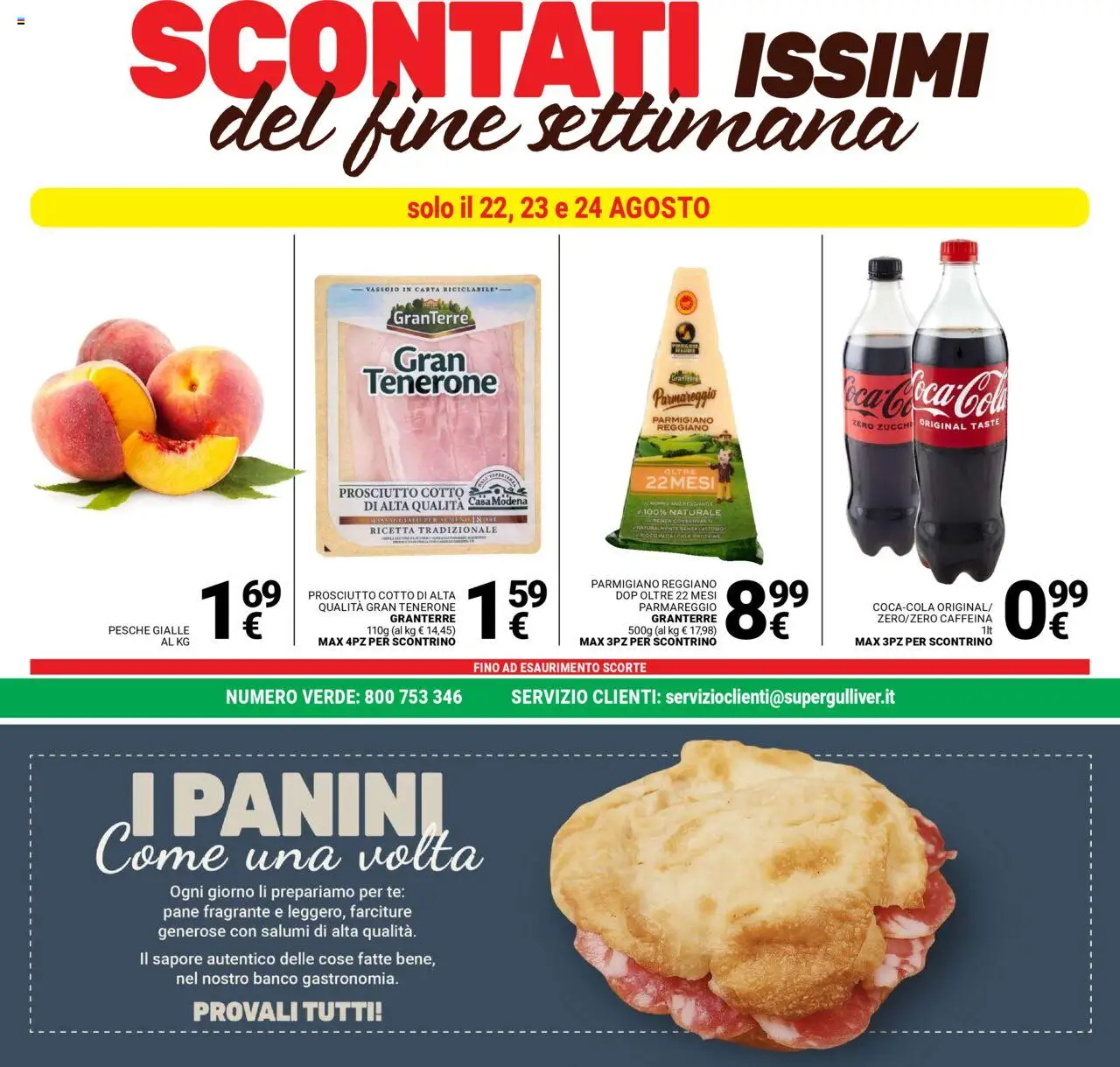 Volantino Gulliver del 19.08.2025 | Pagina: 39 | Prodotti: Pane, Prosciutto, Parmigiano reggiano, Parmigiano