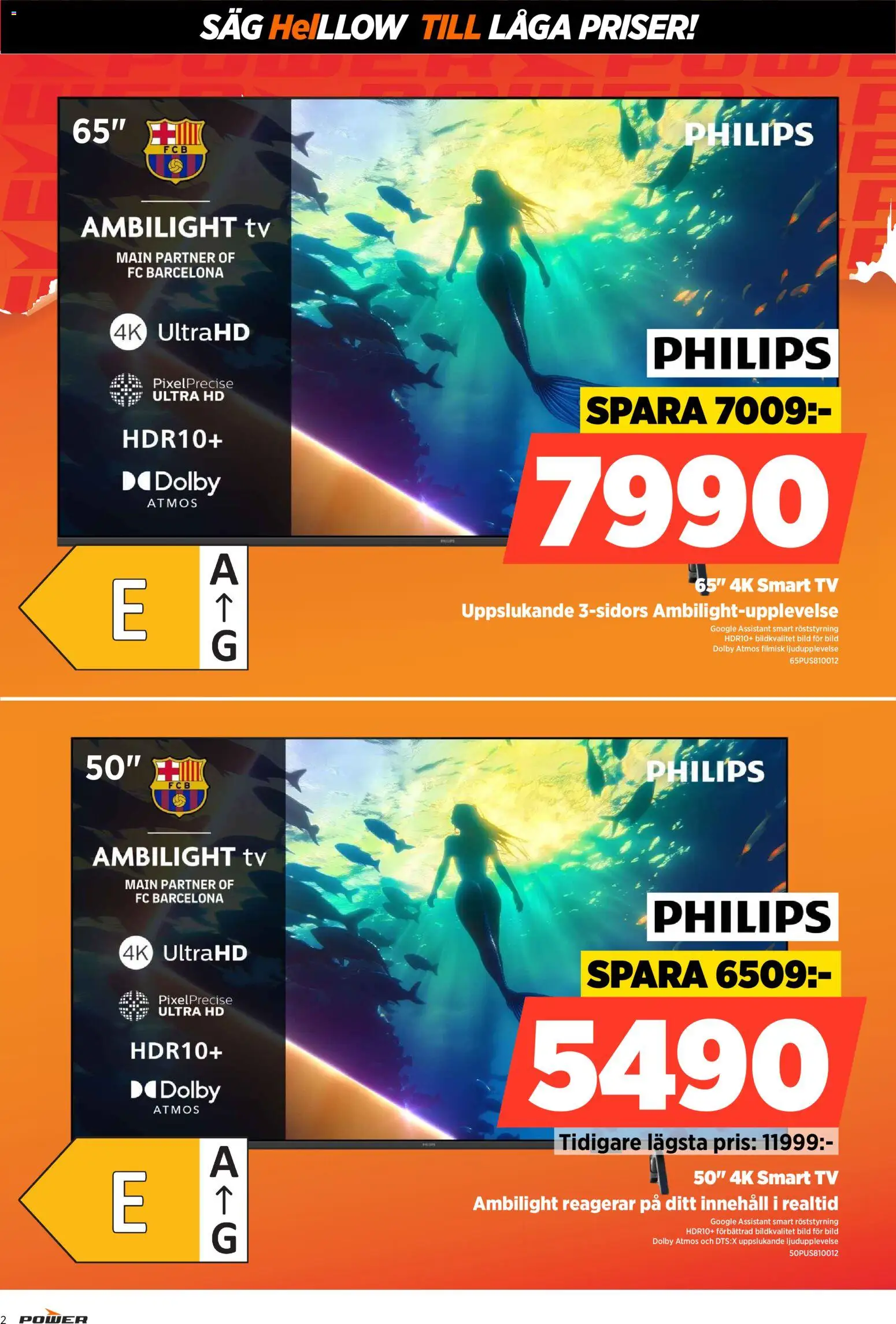 Power reklamblad aktuell från 15.12.2025 | Sida: 2 | Produkter: Såg, Smart tv, Tv