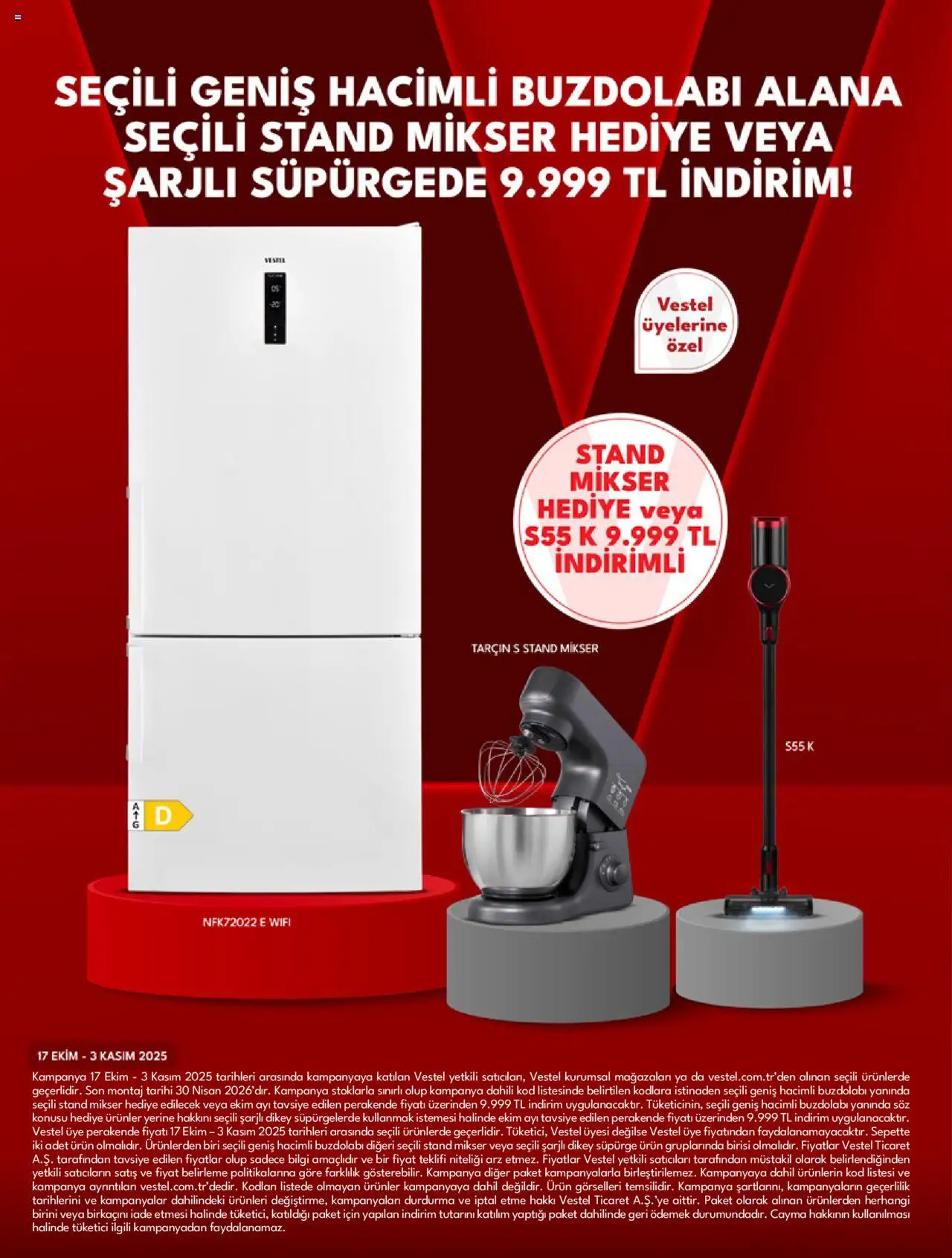 Vestel Katalog - 17.10.2025 tarihinden itibaren geçerlidir | Sayfa: 8 | Ürünler: Mikser, Tarçın, Buzdolabı