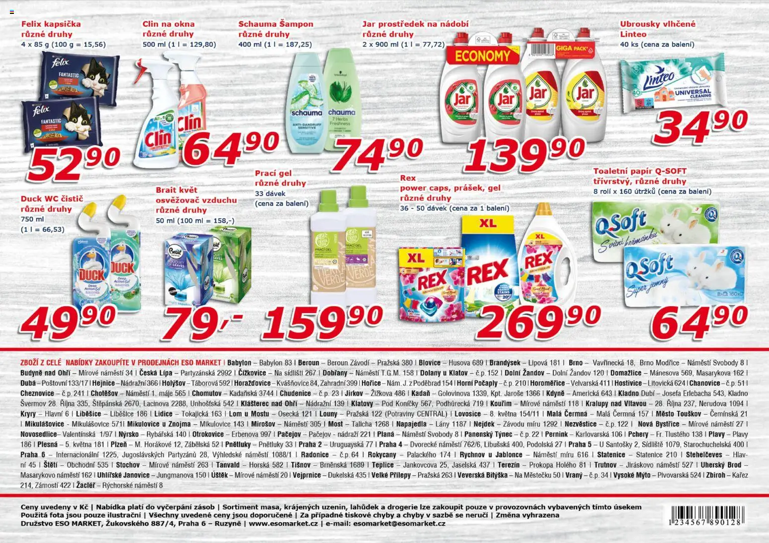 Eso market leták od 29.10.2025 | Strana: 8 | Produkty: Felix, Clin, Nádobí, Potraviny