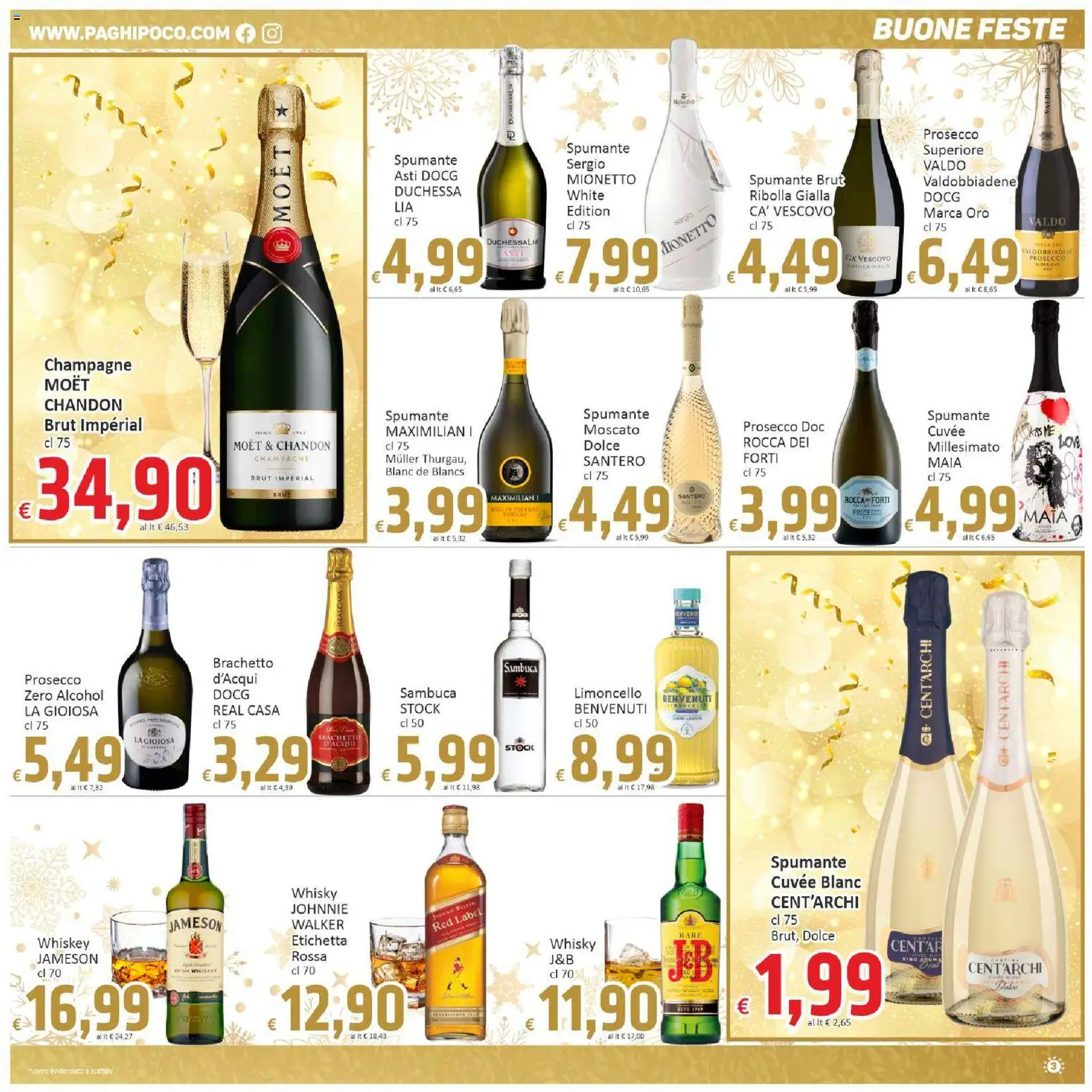 Volantino Paghi Poco del 27.12.2025 | Pagina: 3 | Prodotti: Prosecco, Vino, Spumante, Champagne