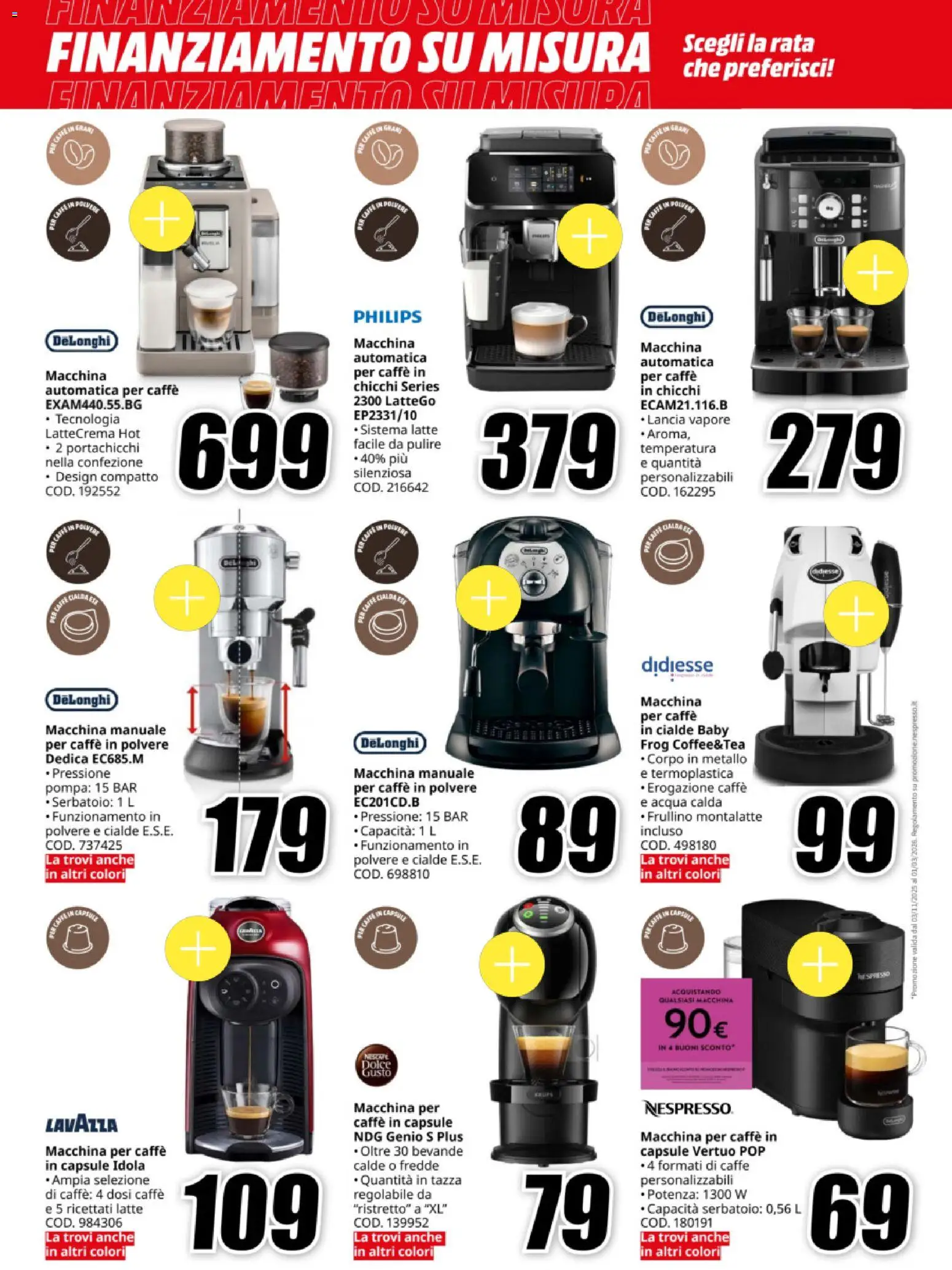 Volantino Media World del 09.01.2026 | Pagina: 28 | Prodotti: Caffè, Acqua, Caffe in capsule, Lavazza