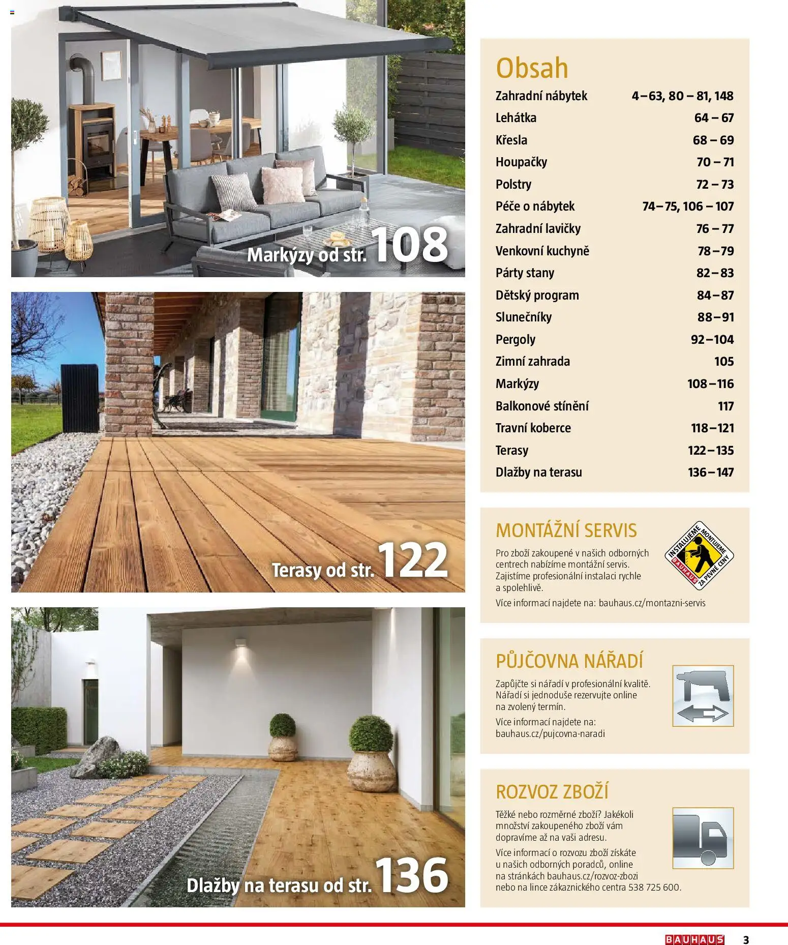 Bauhaus katalog Záhradní nábytek od 08.04.2026 | Strana: 3 | Produkty: Zahrada, Koberce, Nábytek, Lehátka