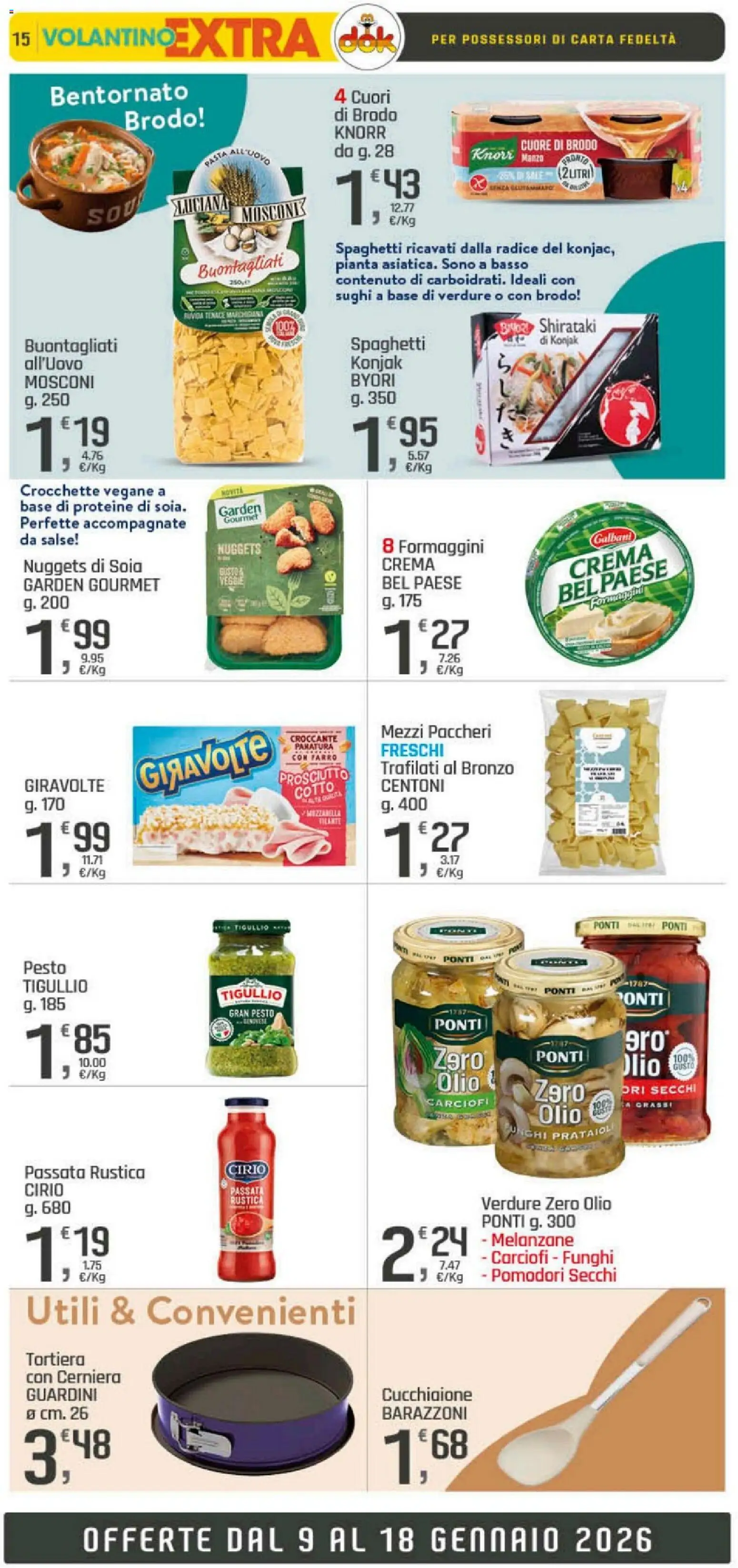 Volantino DOK del 09.01.2026 | Pagina: 15 | Prodotti: Crema, Nuggets, Verdure, Olio