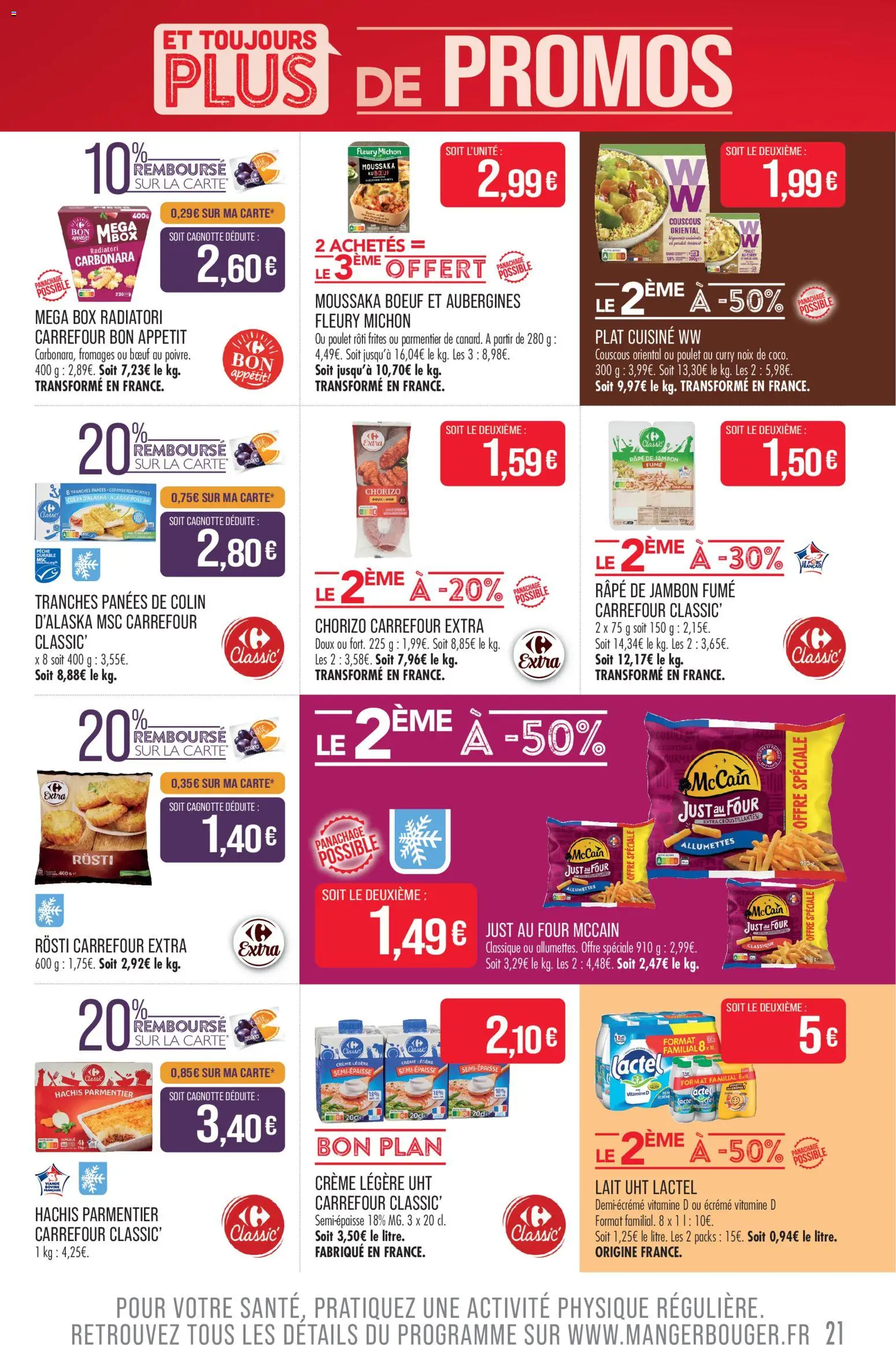 {H1} | Page: 21 | Produits: Pêche, Curry, Lait, Jambon