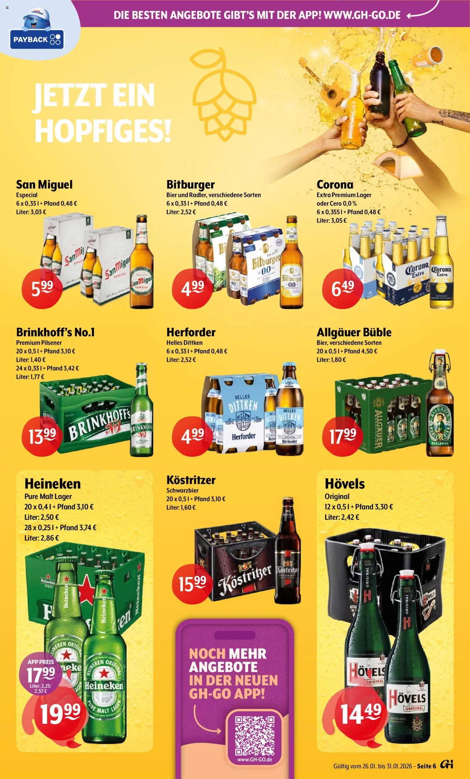 Getränke Hoffmann - Nordrhein - Westfalen – gültig ab 26.01.2026 | Seite: 6 | Produkte: Bitburger, Kostritzer, Bier, Heineken