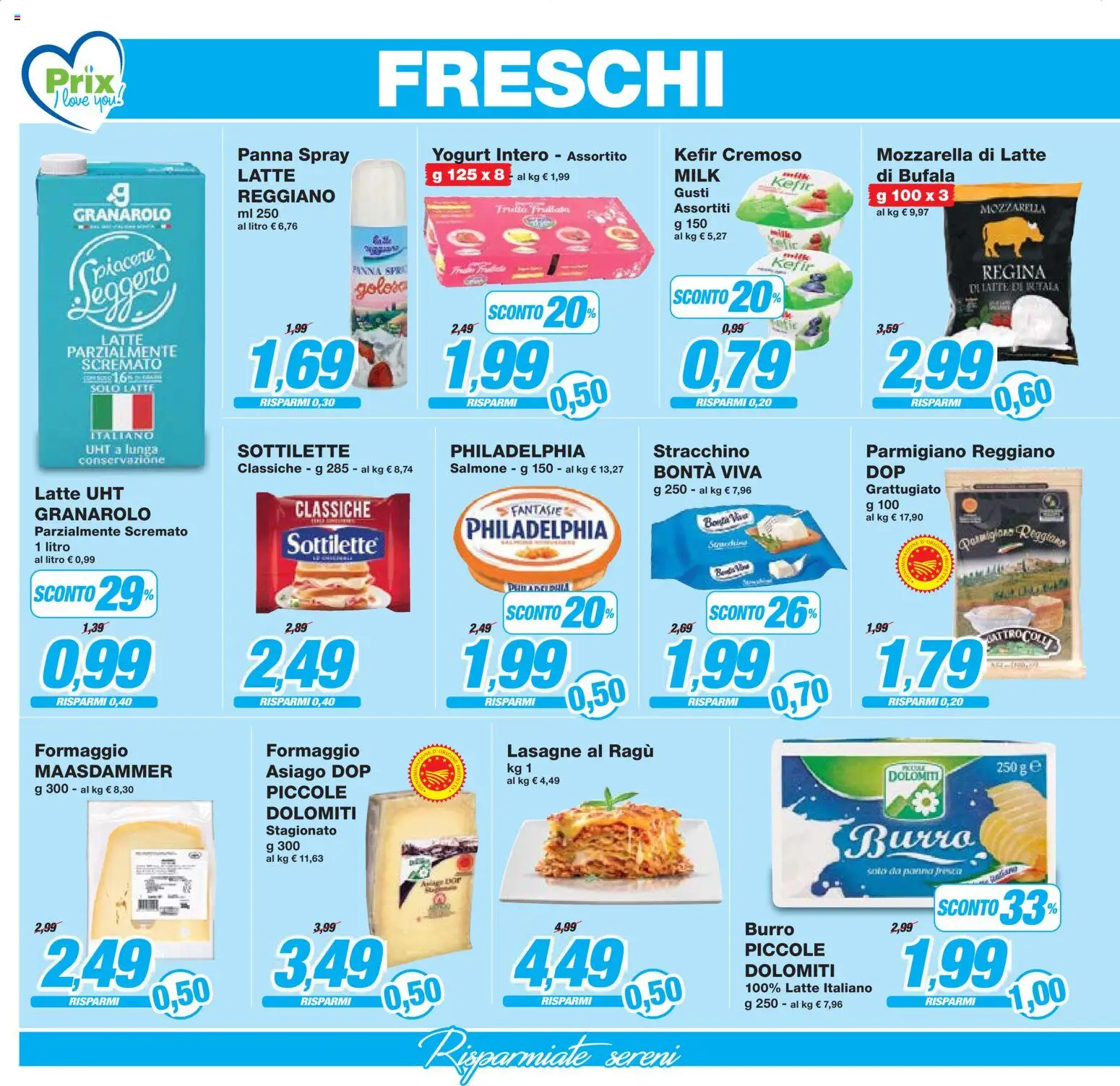 Volantino Prix del 27.03.2026 | Pagina: 6 | Prodotti: Panna, Latte, Stracchino, Parmigiano reggiano
