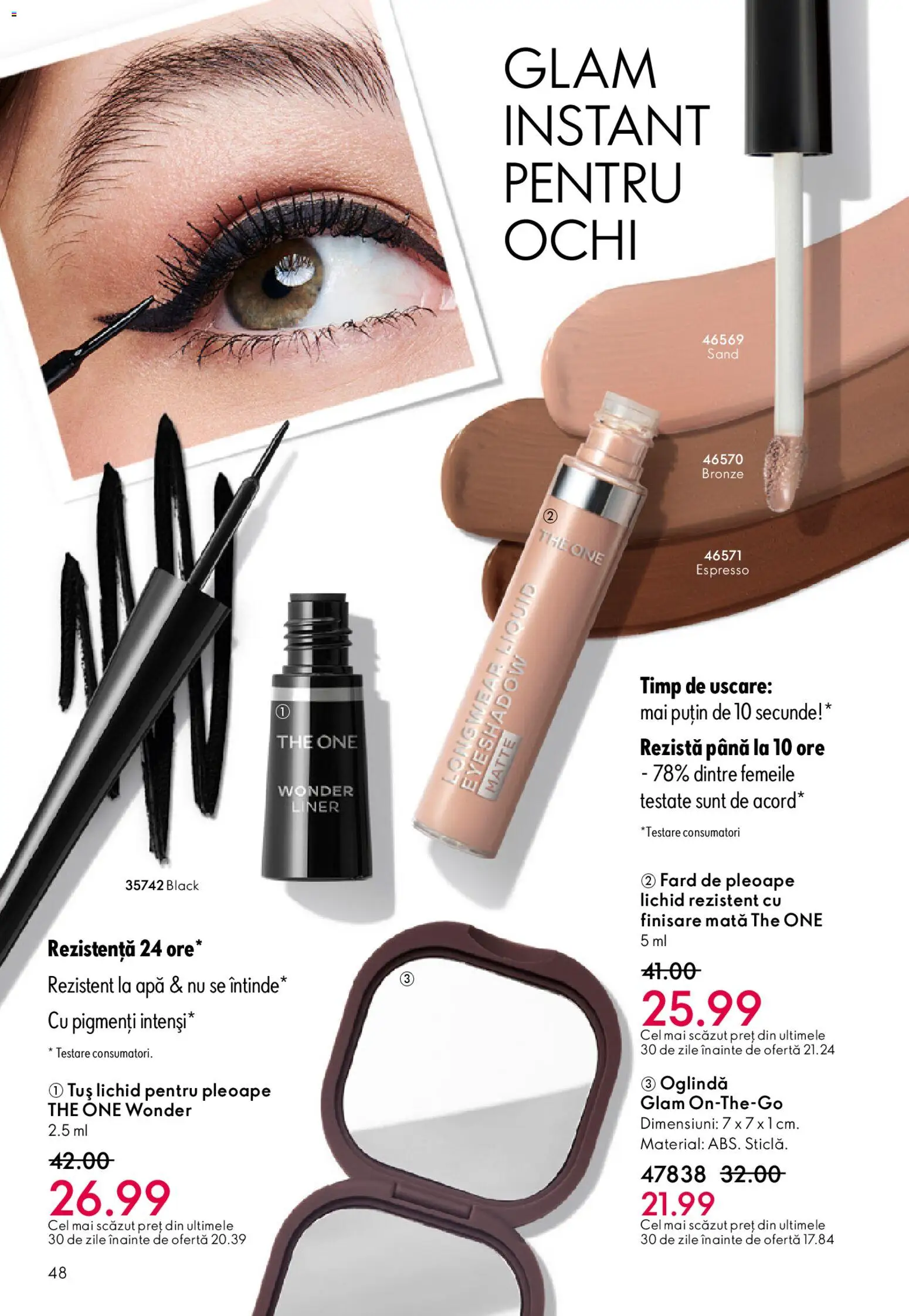 Noul catalog Oriflame – valabil de la 11.02.2026 | Pagină: 48 | Produse: Oglindă, Fard de pleoape, Apă
