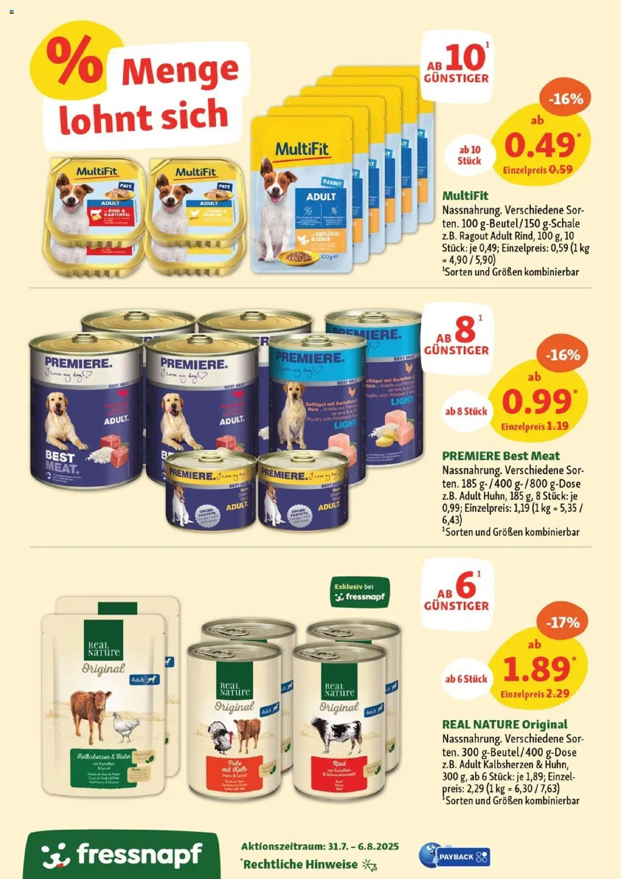 Fressnapf Prospekt - gültig ab dem 31.07.2025 | Seite: 10 | Produkte: Pute, Kartoffeln, Gemüse