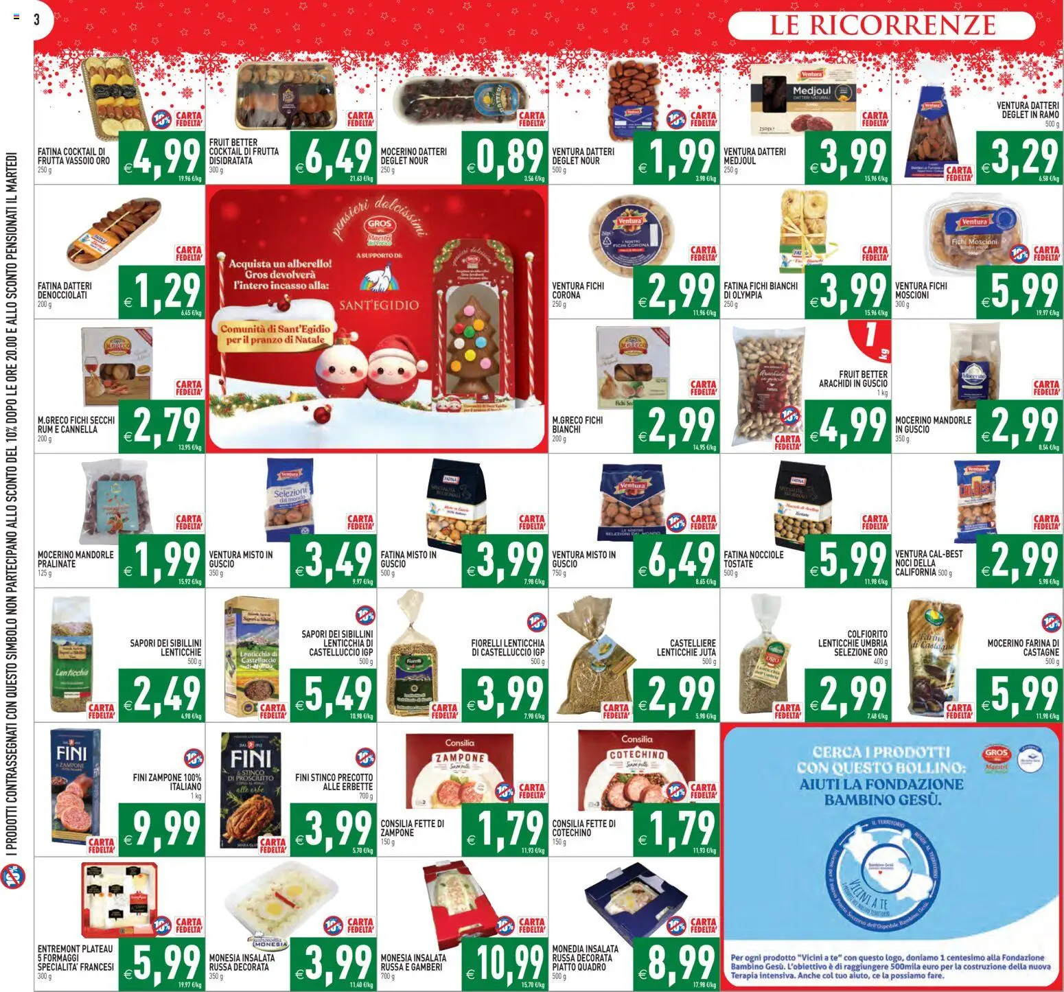 Volantino PIM Supermercati del 16.12.2025 | Pagina: 3 | Prodotti: Gamberi, Nocciole, Rum, Piatto