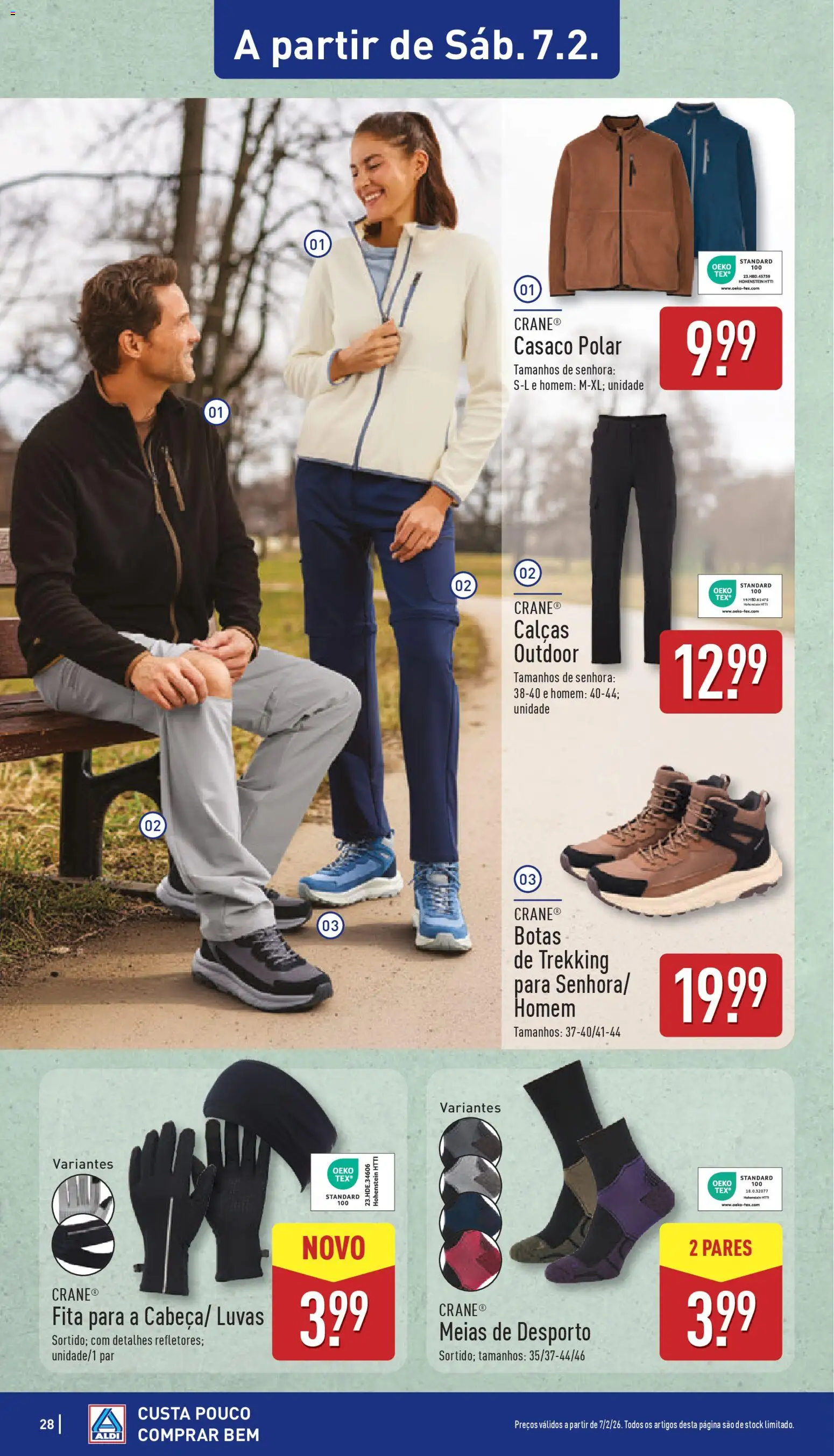 Aldi folheto │ válido de 02.02.2026 | Página: 28 | Produtos: Botas, Luvas, Casaco, Meias