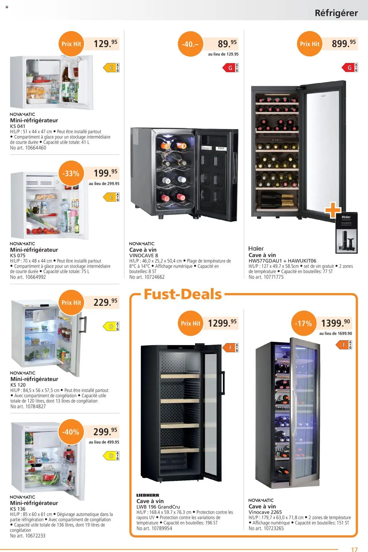 Fust Aktionen FR ab 28.07.2025 | Seite: 17 | Produkte: Glace, Liebherr
