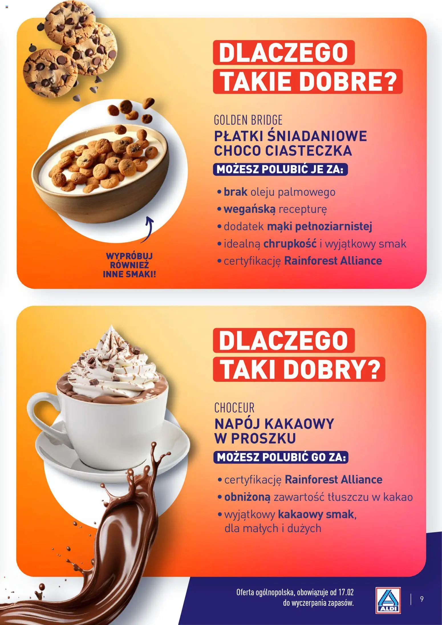 Aldi Polsko leták - Rozsmakuj się w polecanych produktach od 23.02.2026 | Strana: 9 | Produkty: Kakao
