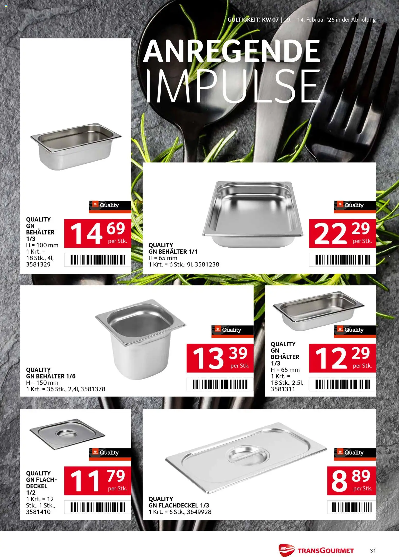 Transgourmet Flugblatt gültig ab 09.02.2026 | Seite: 31
