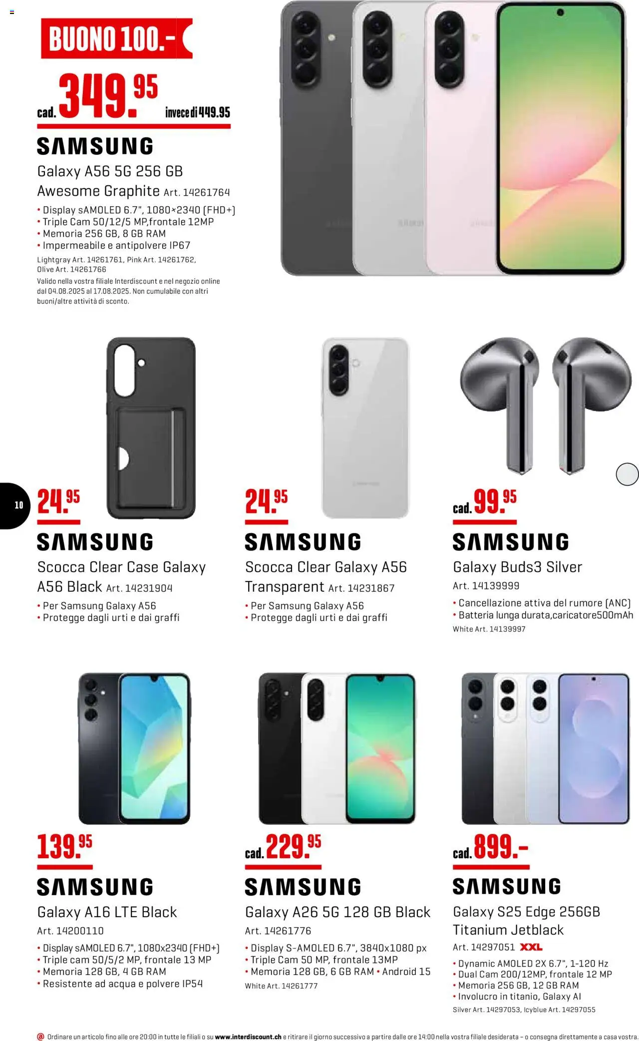 Interdiscount Aktionen IT ab 04.08.2025 | Seite: 10 | Produkte: Samsung