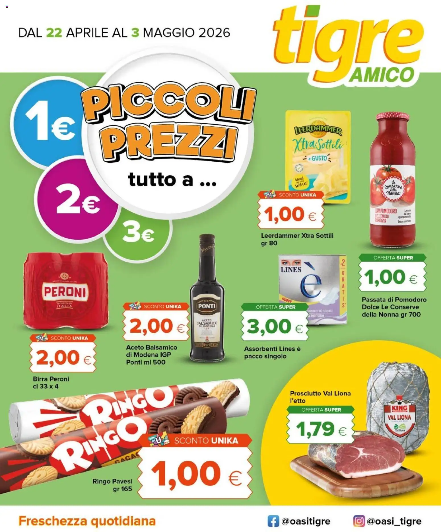 Volantino Tigre del 22.04.2026 | Pagina: 1 | Prodotti: Birra, Pomodoro, Passata di pomodoro, Aceto