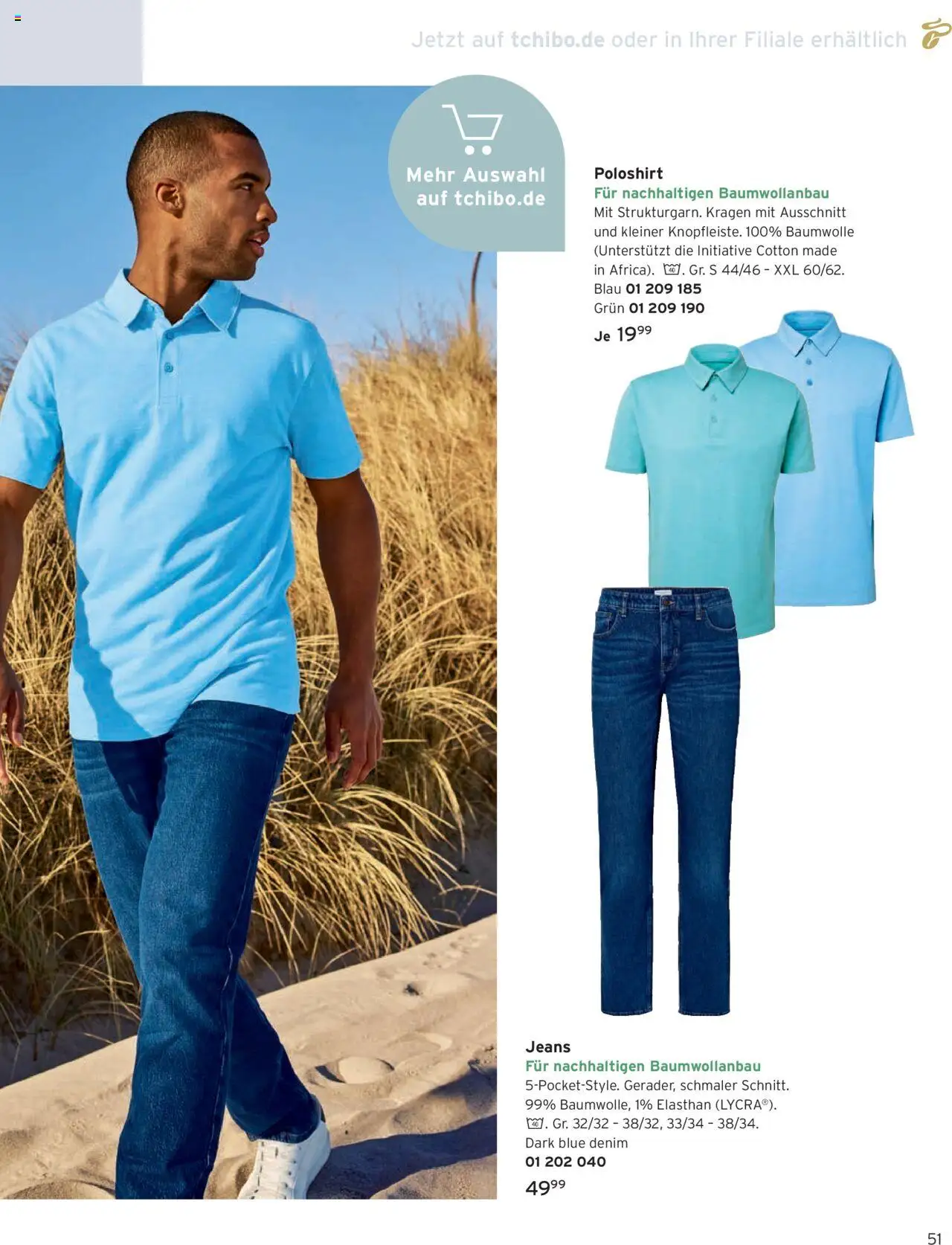 Angebote Tchibo - gültig ab dem 01.08.2025 | Seite: 51 | Produkte: Poloshirt, Jeans