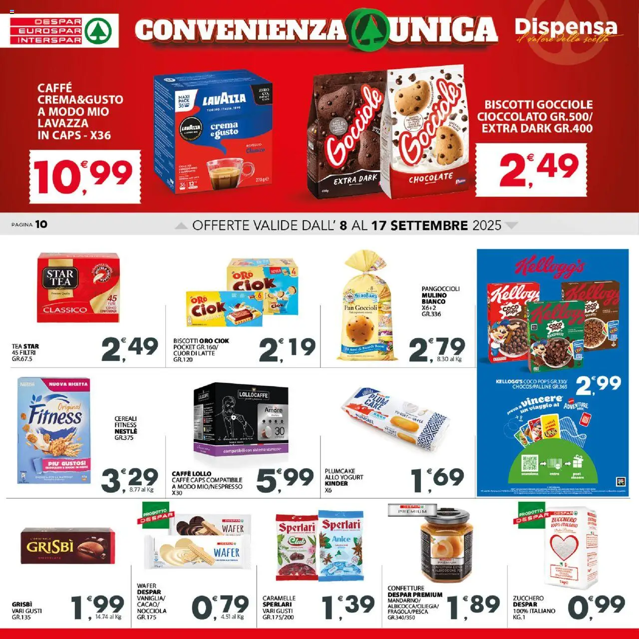 Volantino Eurospar del 08.09.2025 | Pagina: 11 | Prodotti: Crema, Caramelle, Cereali, Biscotti