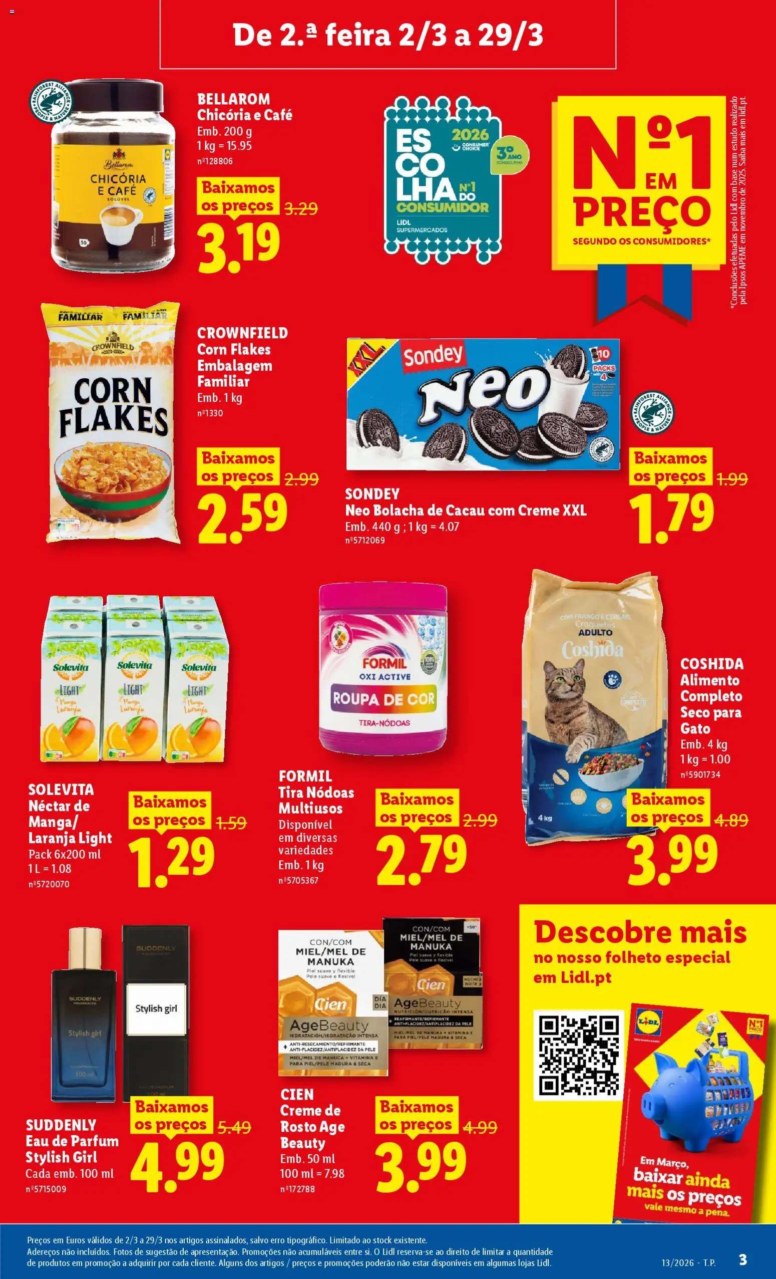 Lidl folheto │ válido de 23.03.2026 | Página: 3 | Produtos: Frango, Base, Café, Cereais