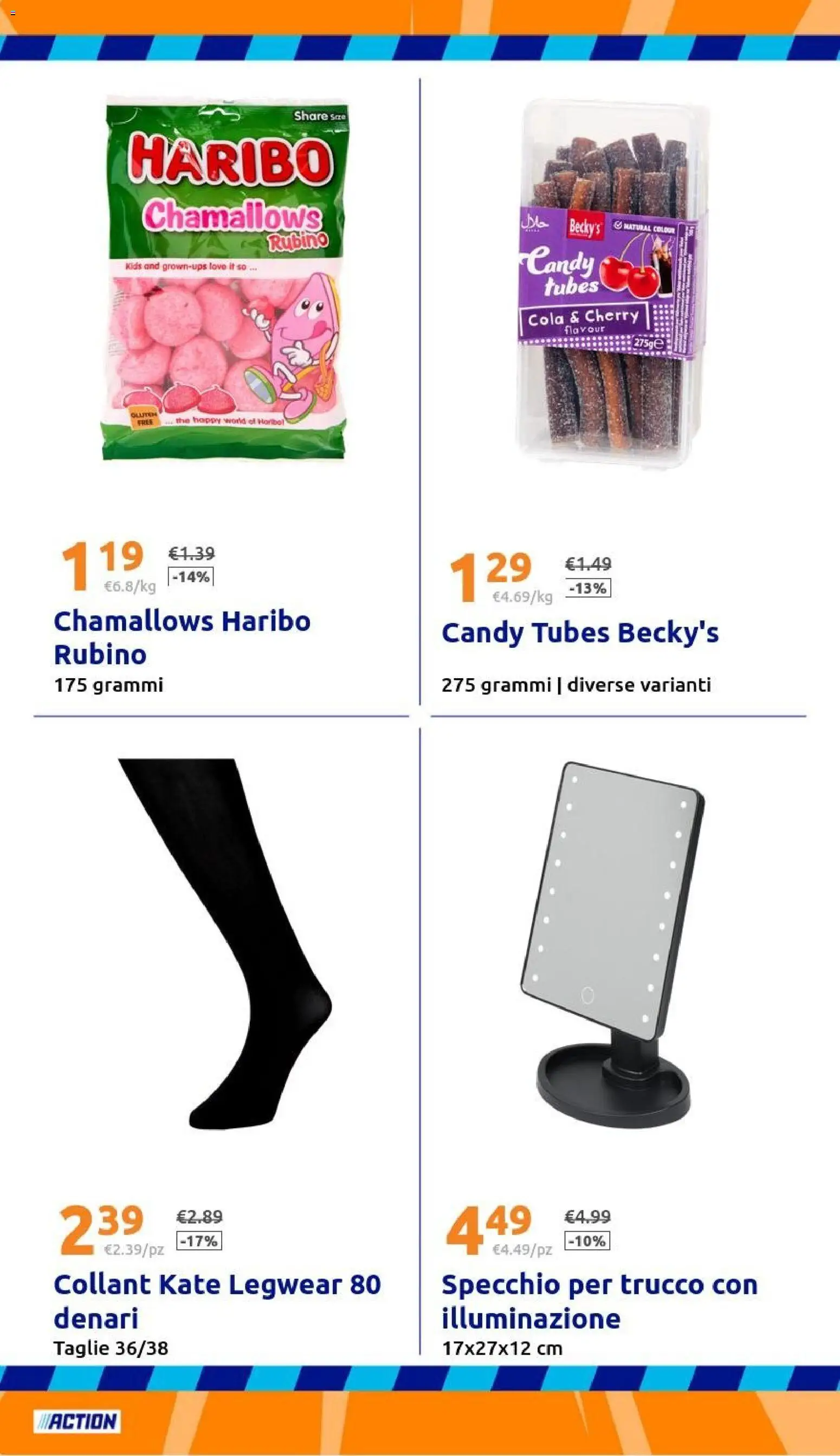Volantino Action del 21.01.2026 | Pagina: 22 | Prodotti: Collant, The, Specchio, Trucco