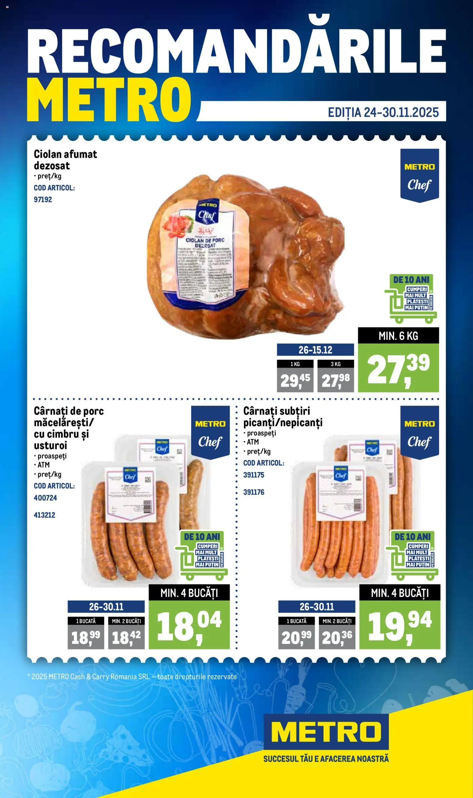 Noul catalog Metro – valabil de la 24.11.2025 | Pagină: 1 | Produse: Cârnați, Usturoi