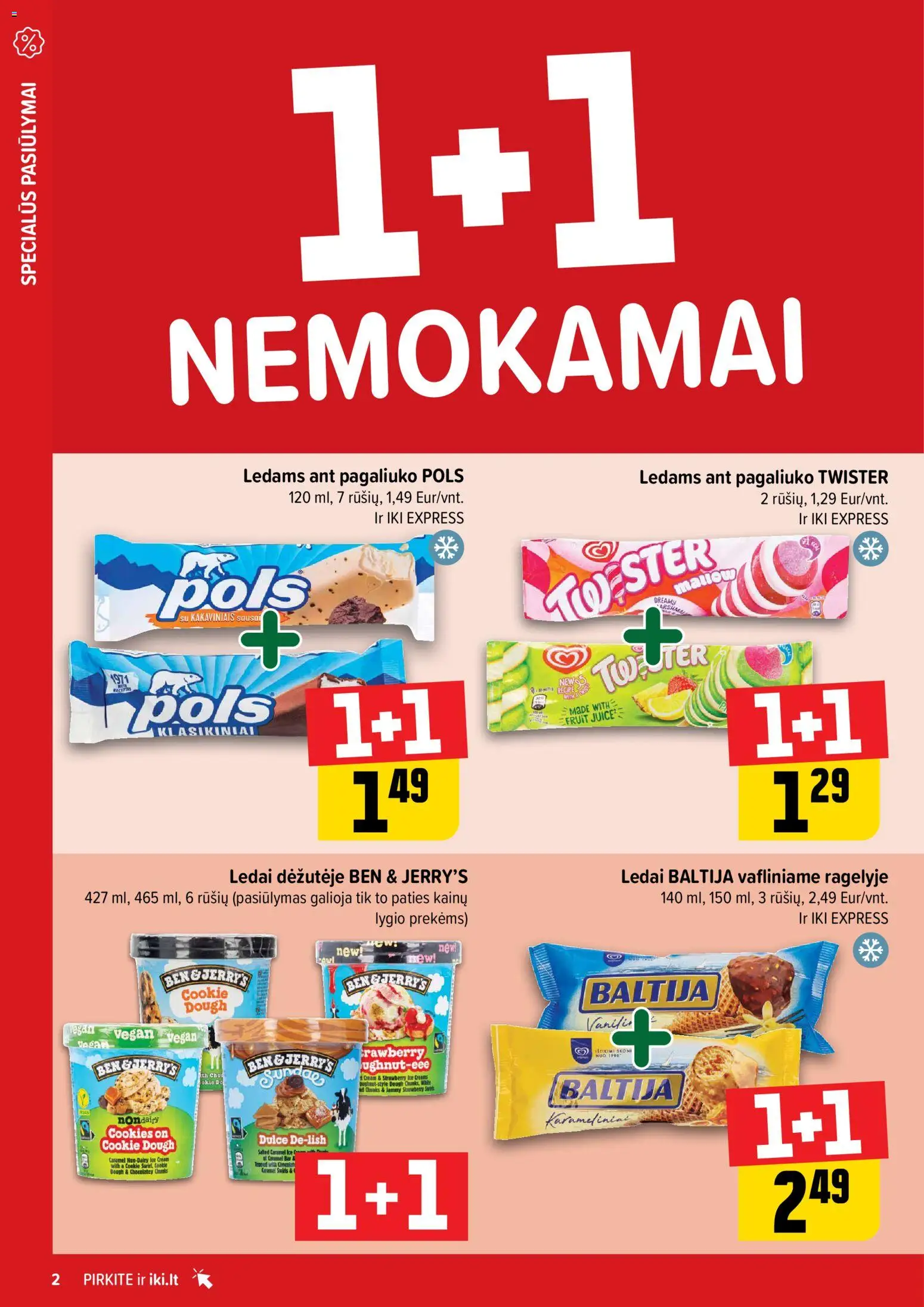 IKI akcijos nuo 20.04.2026 | Puslapis: 2 | Prekių: Ledai