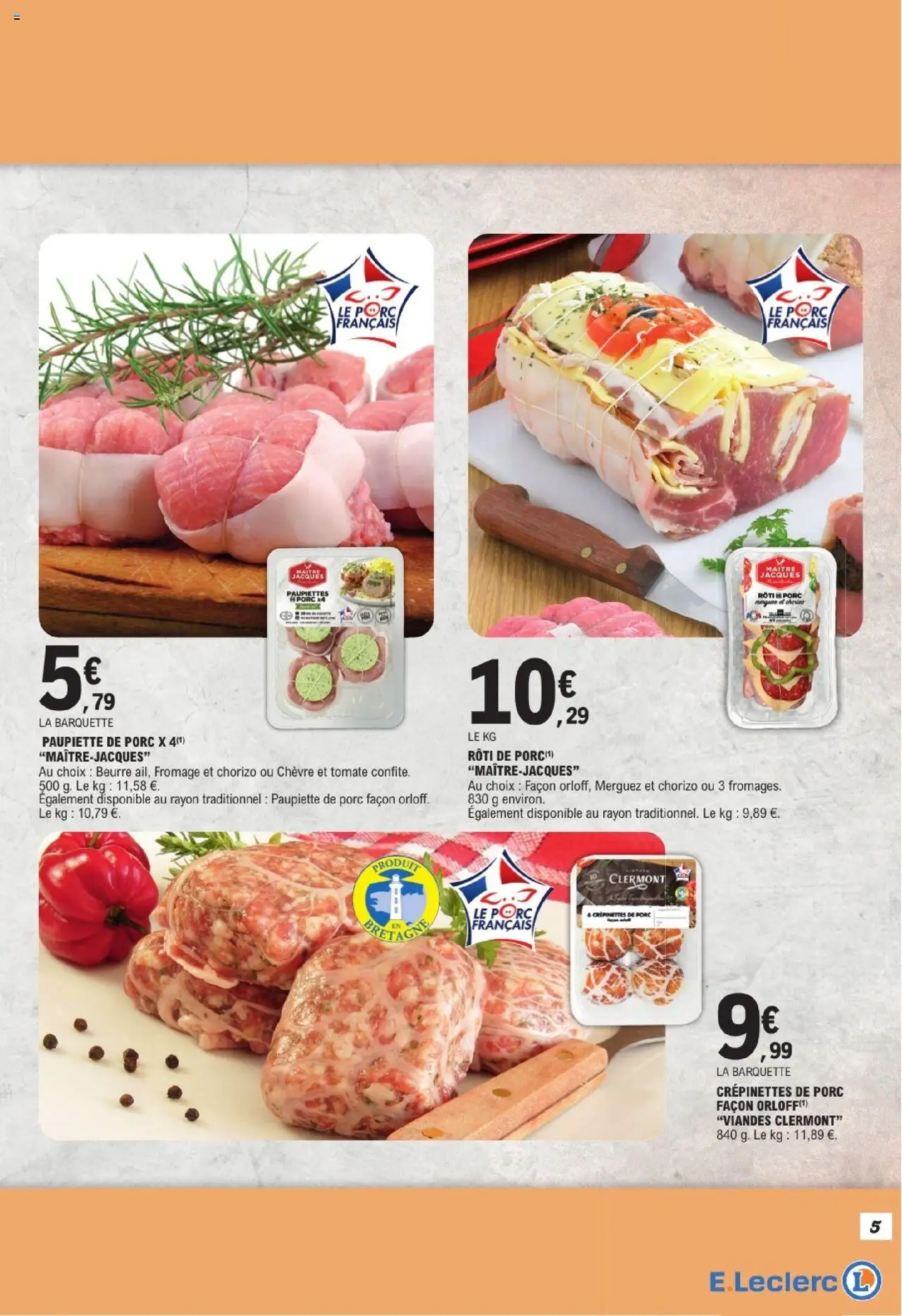  | Page: 5 | Produits: Chorizo, Merguez, Beurre, Porc