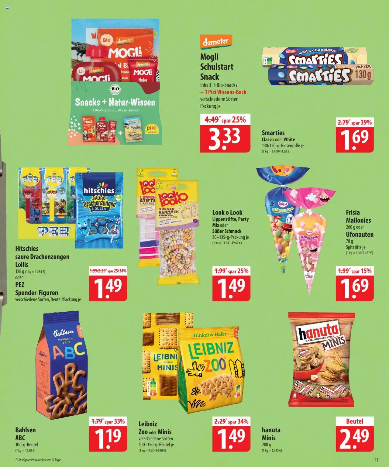 Famila  Alles für die Schule! - gültig ab dem 25.08.2025 | Seite: 11 | Produkte: Smarties, Paprika, Brot