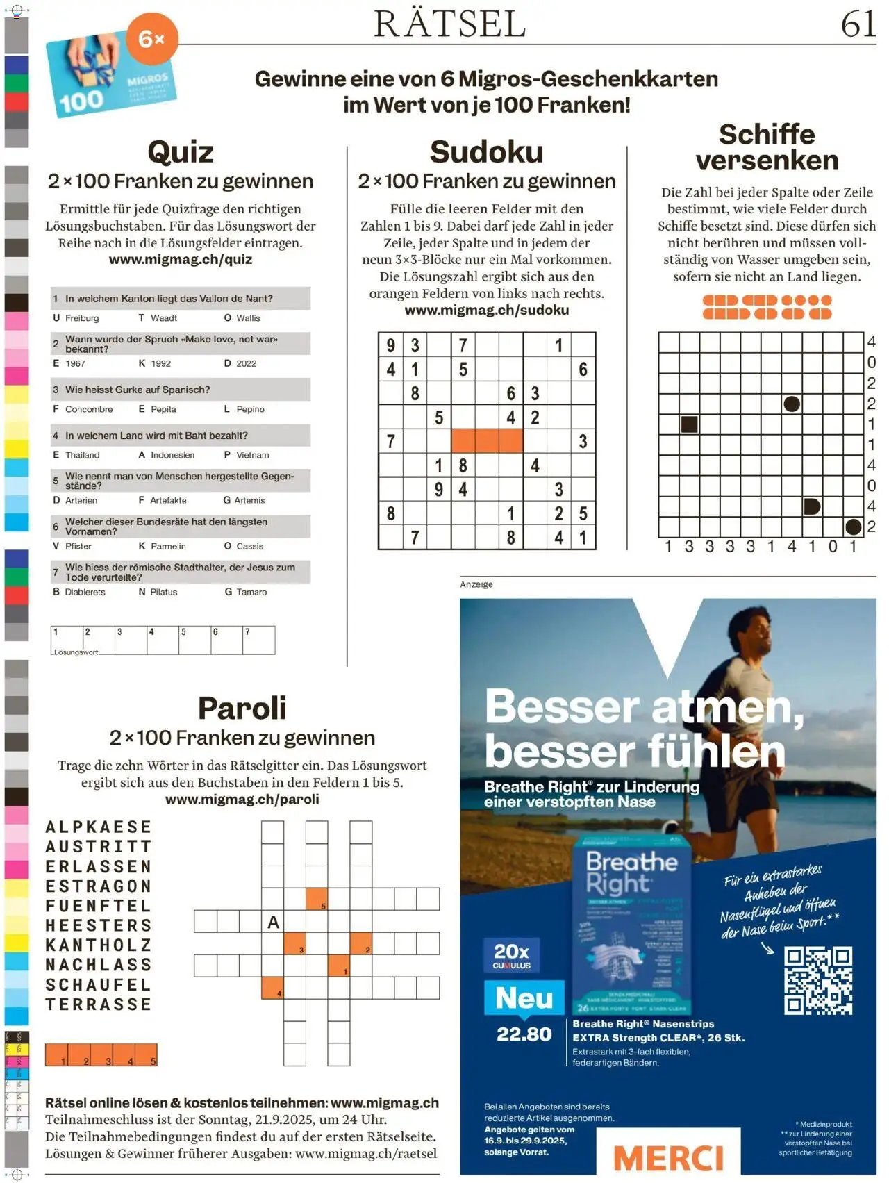 Migros Magazin – gültig ab 16.09.2025 | Seite: 61