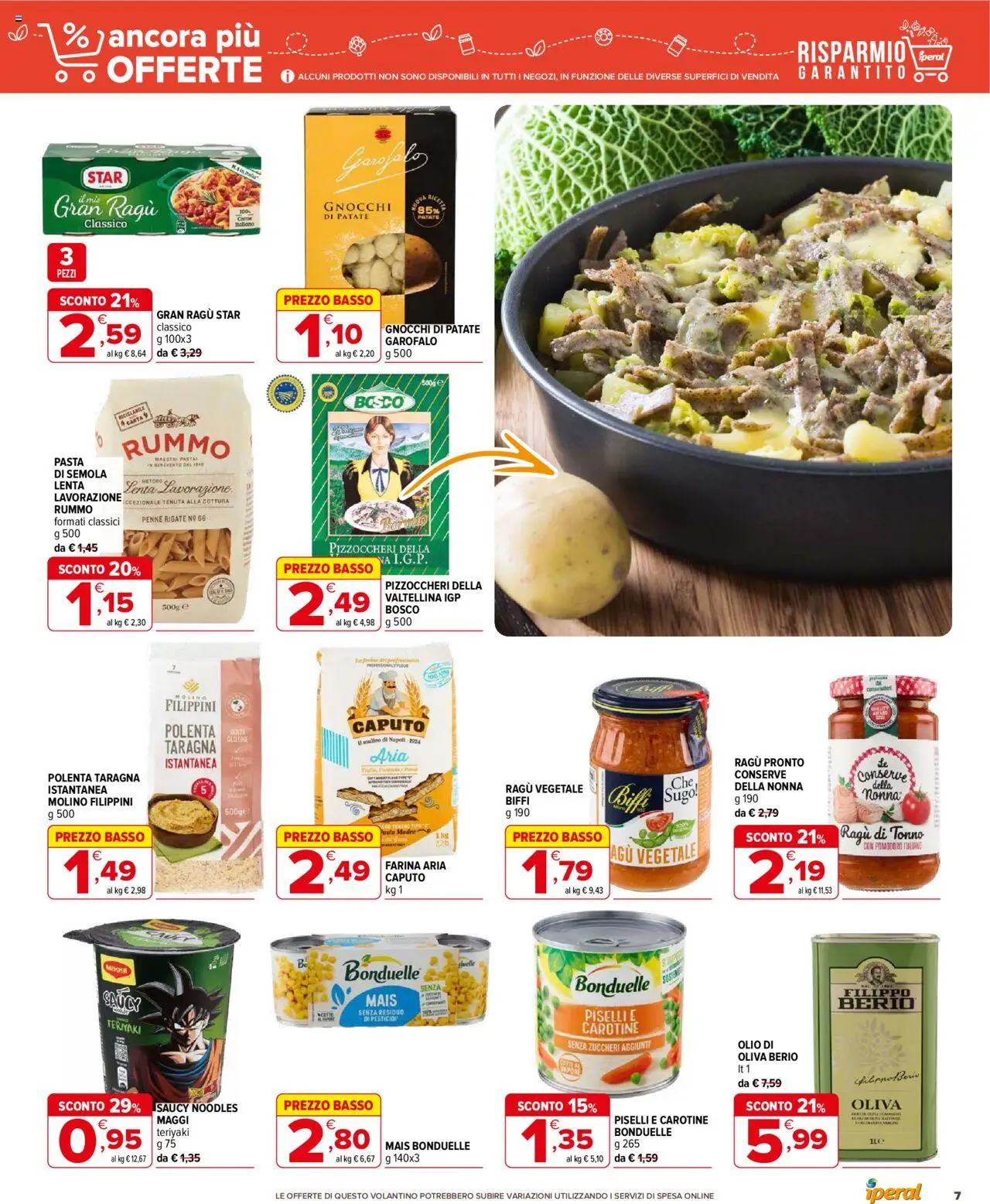 Volantino Iperal del 17.09.2025 | Pagina: 7 | Prodotti: Patate, Pasta, Gnocchi, Penne