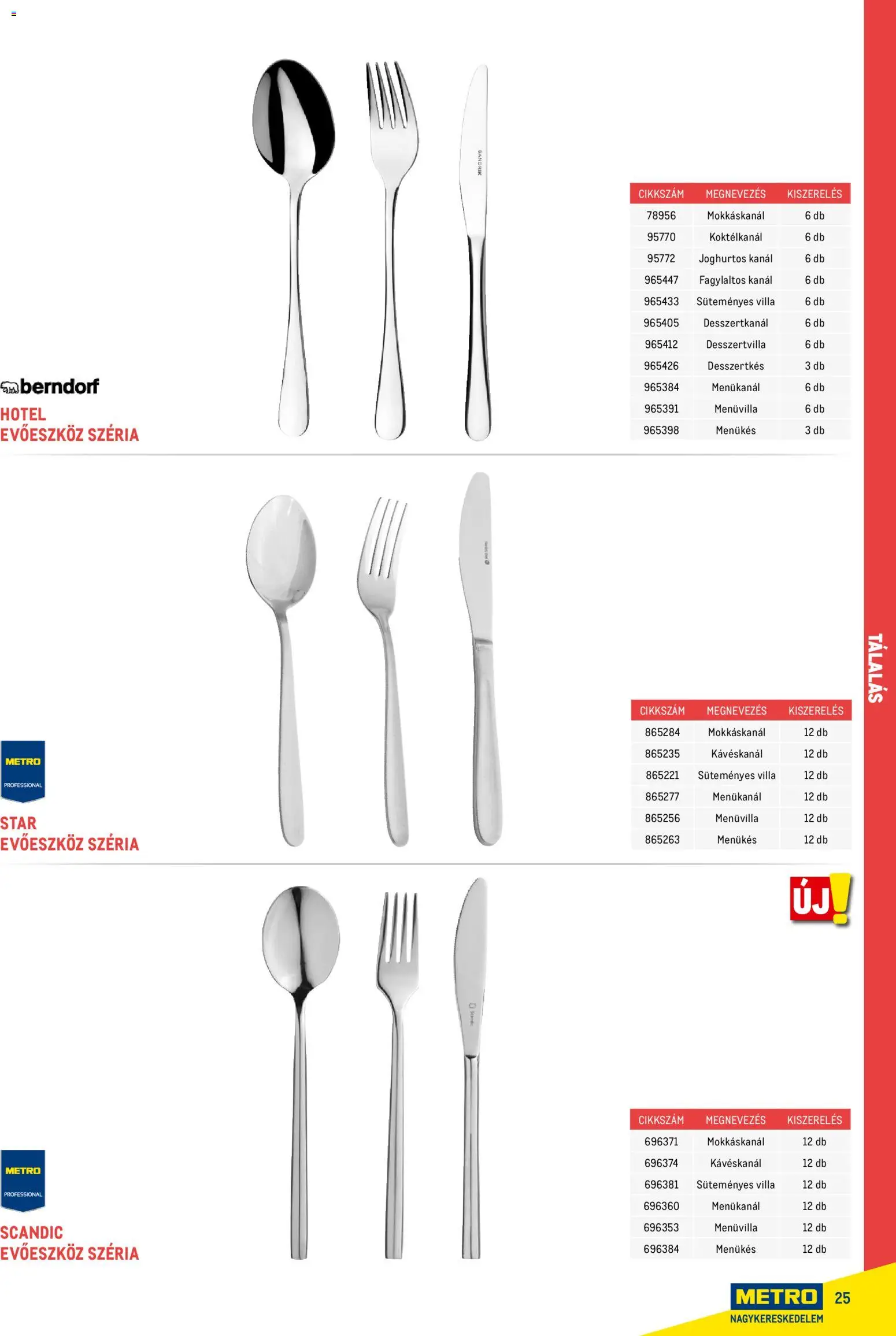 Metro akciós ujság - amely érvényes a következő dátumtól: 18.02.2026 | Oldal: 25 | Termékek: Evőeszköz