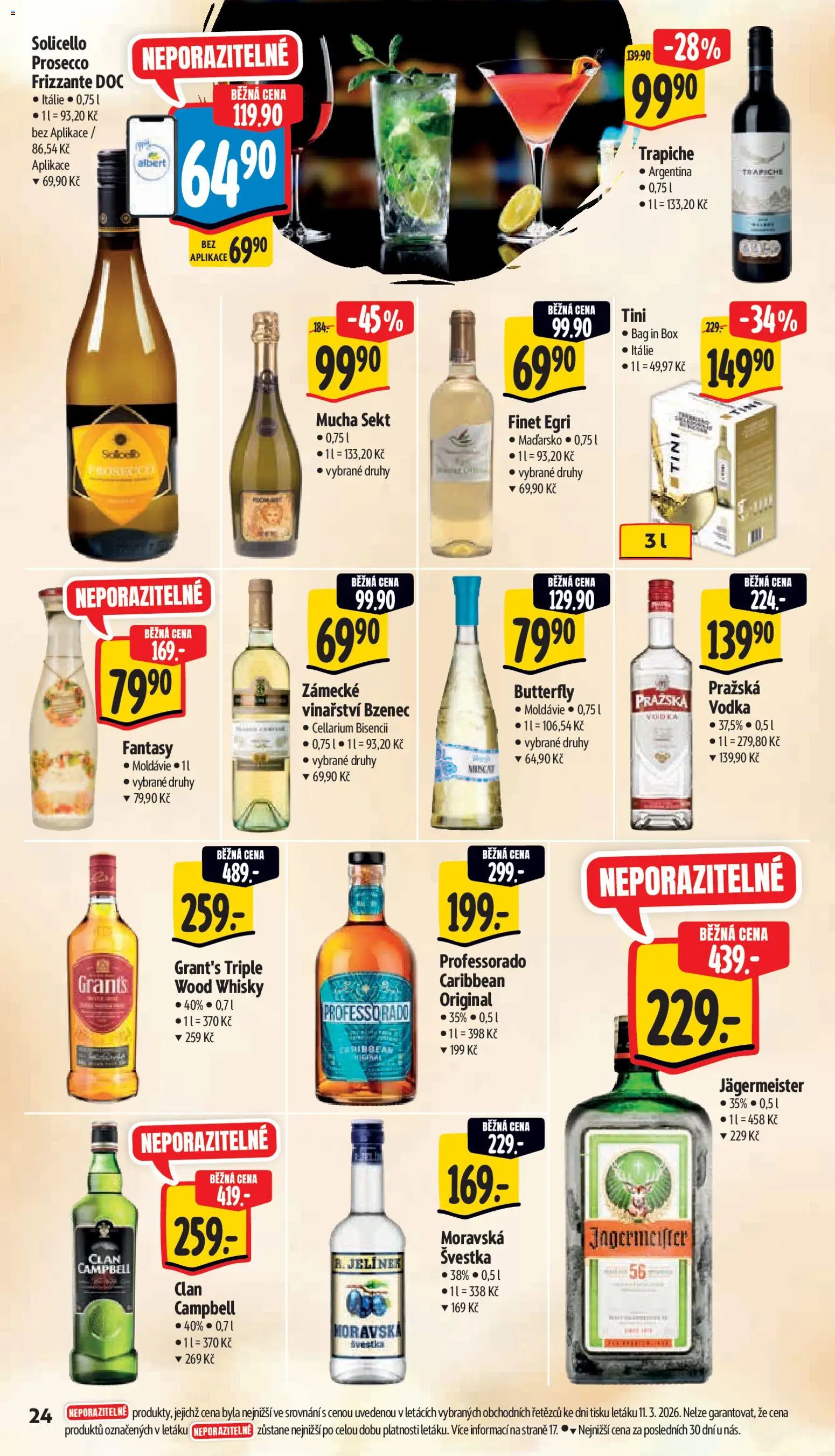 Albert leták - Supermarket - Brno od 18.03.2026 | Strana: 36 | Produkty: Jägermeister, Frizzante, Whisky, Sekt
