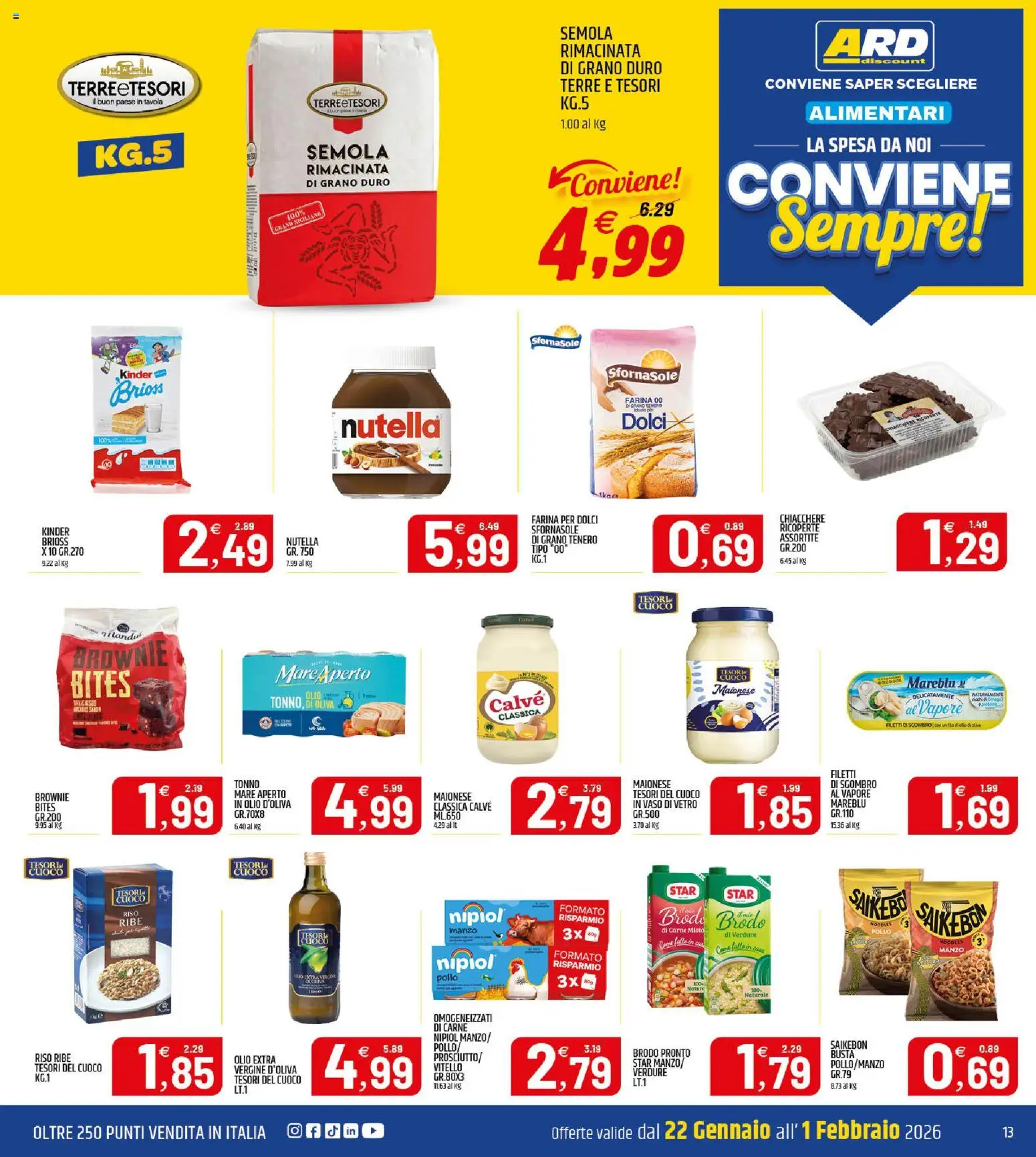 Volantino ARD Discount del 22.01.2026 | Pagina: 13 | Prodotti: Pollo, Farina, Vitello, Vaso