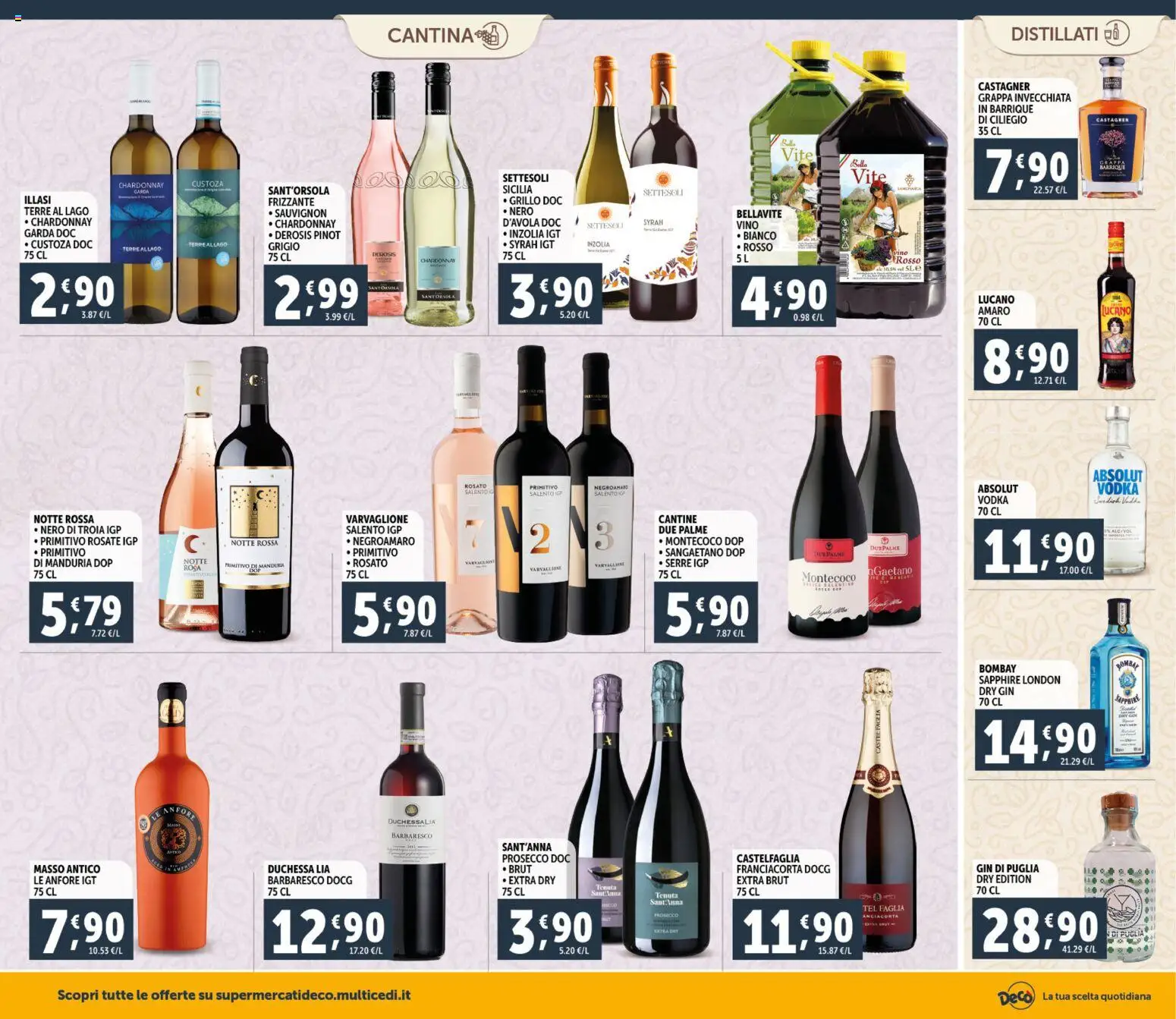 Volantino Decò del 23.02.2026 | Pagina: 16 | Prodotti: Gin, Prosecco, Vino, Amaro