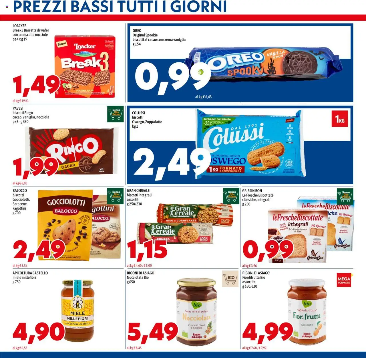 Volantino Mega del 16.10.2025 | Pagina: 9 | Prodotti: Biscotti, Farina, Cacao, Miele