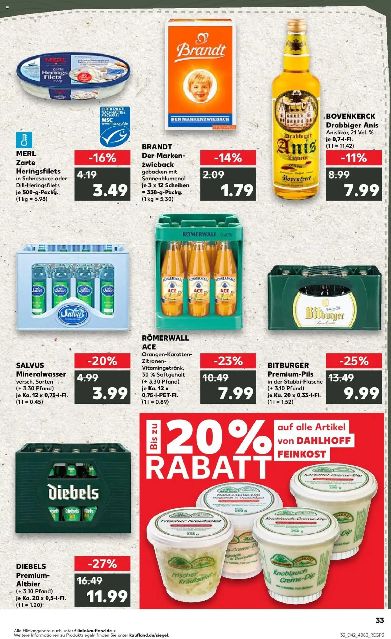 Kaufland prospekt Bocholt	 – gültig ab 19.10.2025 | Seite: 33 | Produkte: Sonnenblumenol, Mineralwasser, Knoblauch, Zitronen