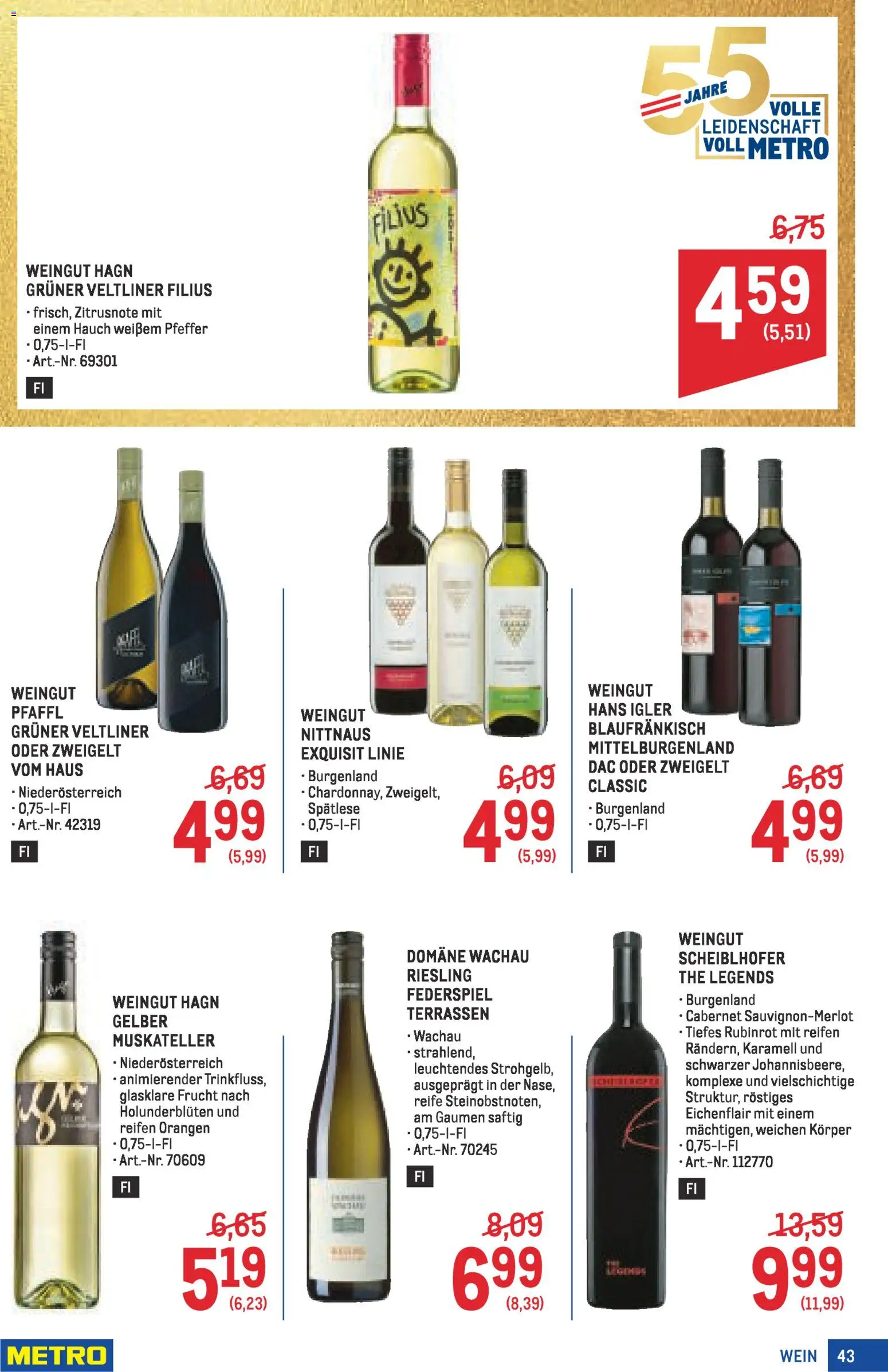 Metro angebote Profi MP08 gültig ab 02.04.2026 | Seite: 43 | Produkte: Pfeffer, Wein, Orangen