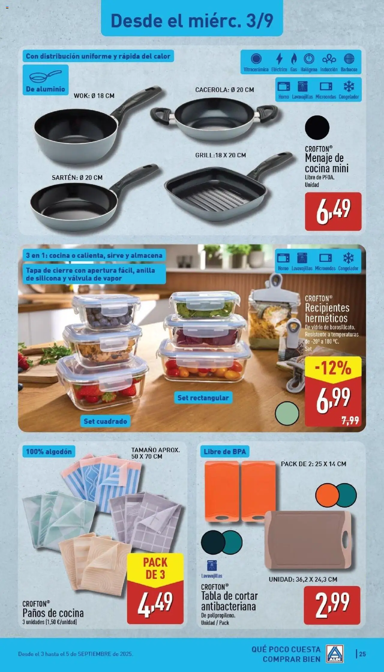 Aldi folleto Canarias │ válido desde el 01.09.2025 | Página: 25 | Productos: Tabla de cortar, Barbacoa, Horno, Cocina