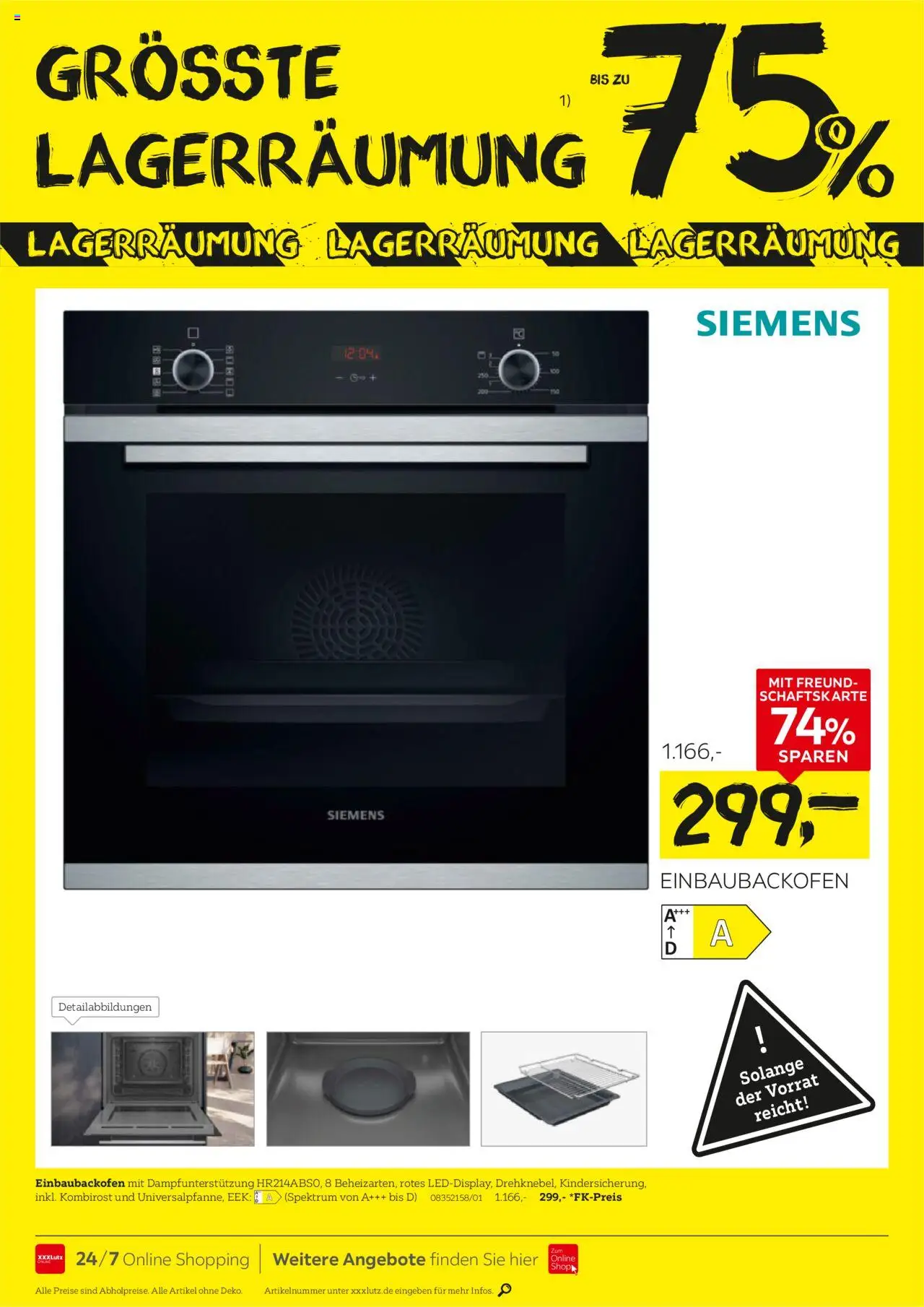XXXL Lutz Größte Lagerräumungsverkauf – gültig ab 15.09.2025 | Seite: 12 | Produkte: Siemens