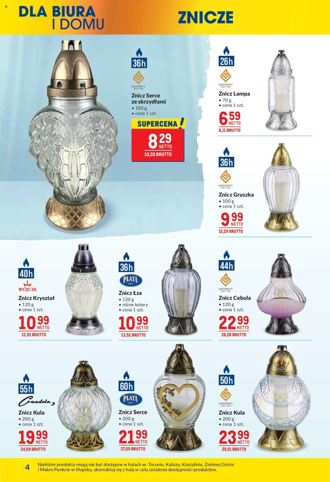 Makro Gazetka od 16.09.2025 | Strona: 4 | Produkty: Gruszka, Znicze, Lampa