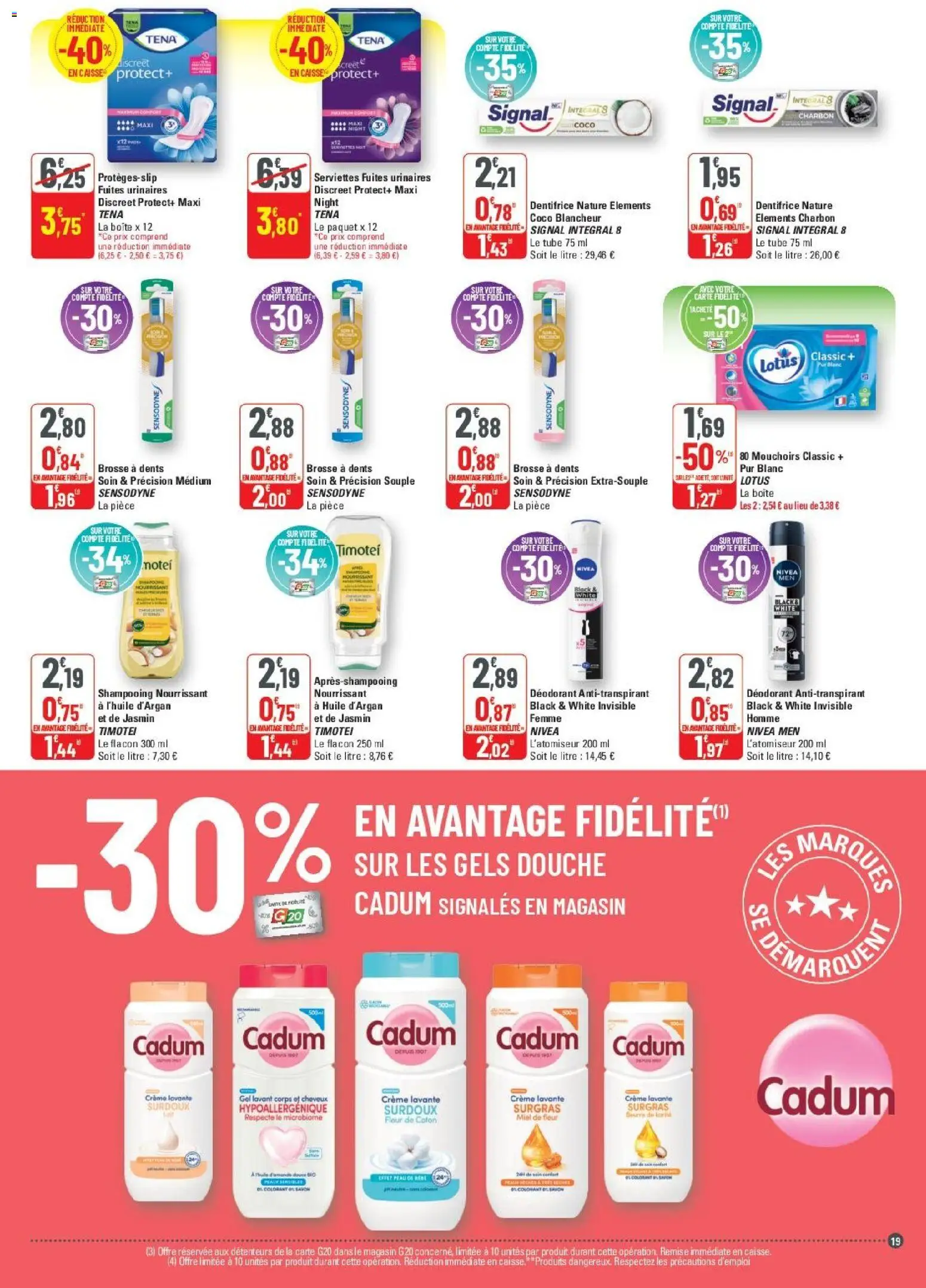 {H1} | Page: 19 | Produits: Shampooing, Brosse, Déodorant, Dentifrice