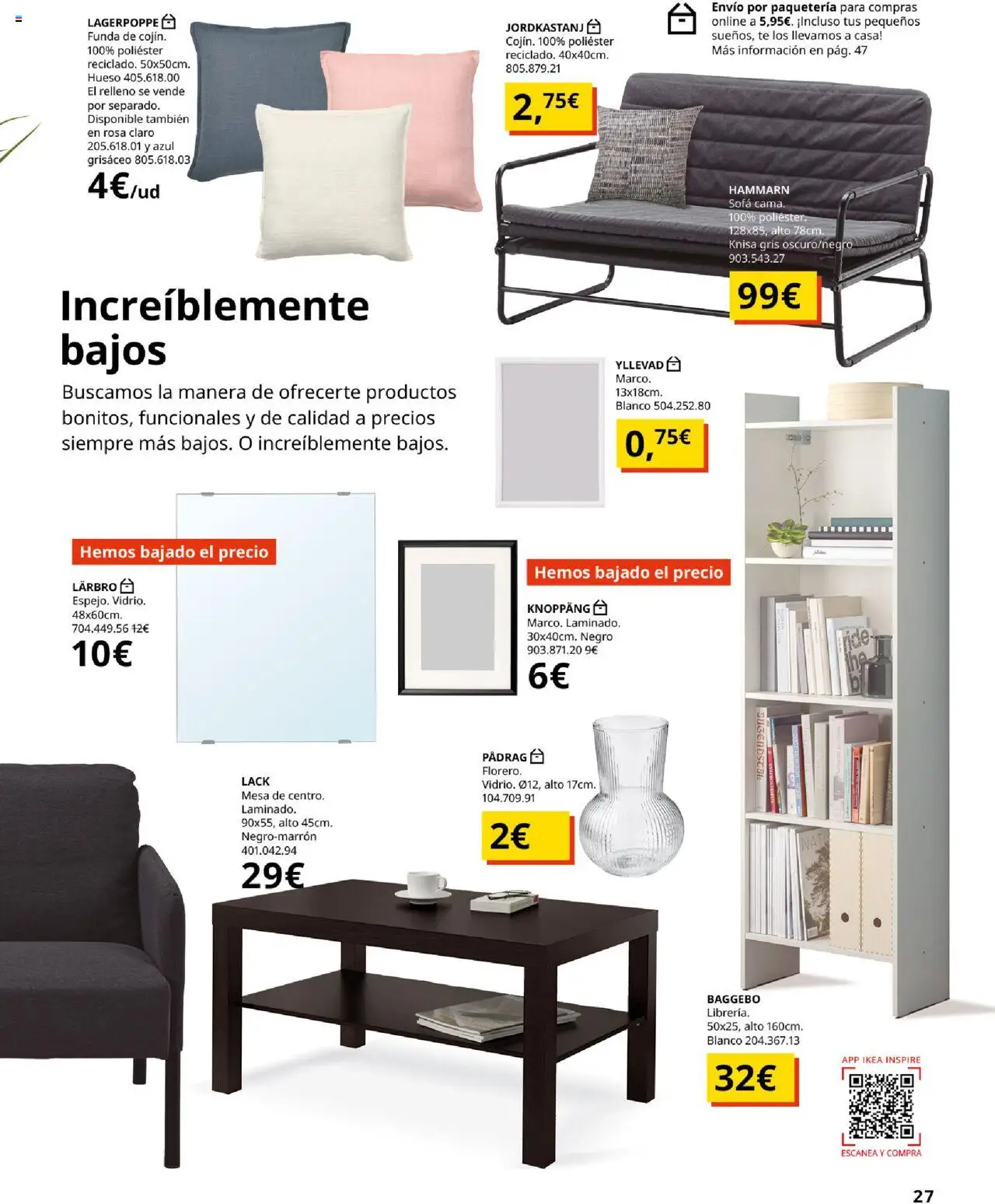 Catálogo IKEA Precios bajos. Muy bajos │ válido desde el 04.02.2025 | Página: 27 | Productos: Té, Funda, Sofá, Mesa