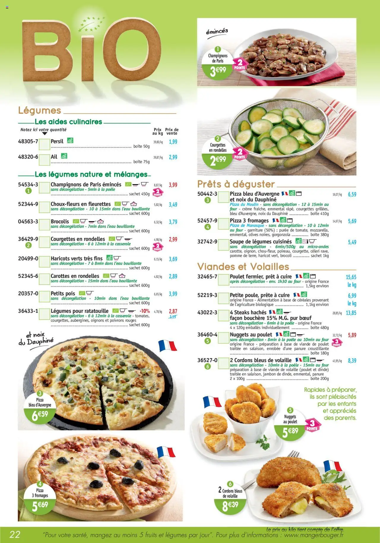  | Page: 22 | Produits: Olives, Pomme, Emmental, Casserole