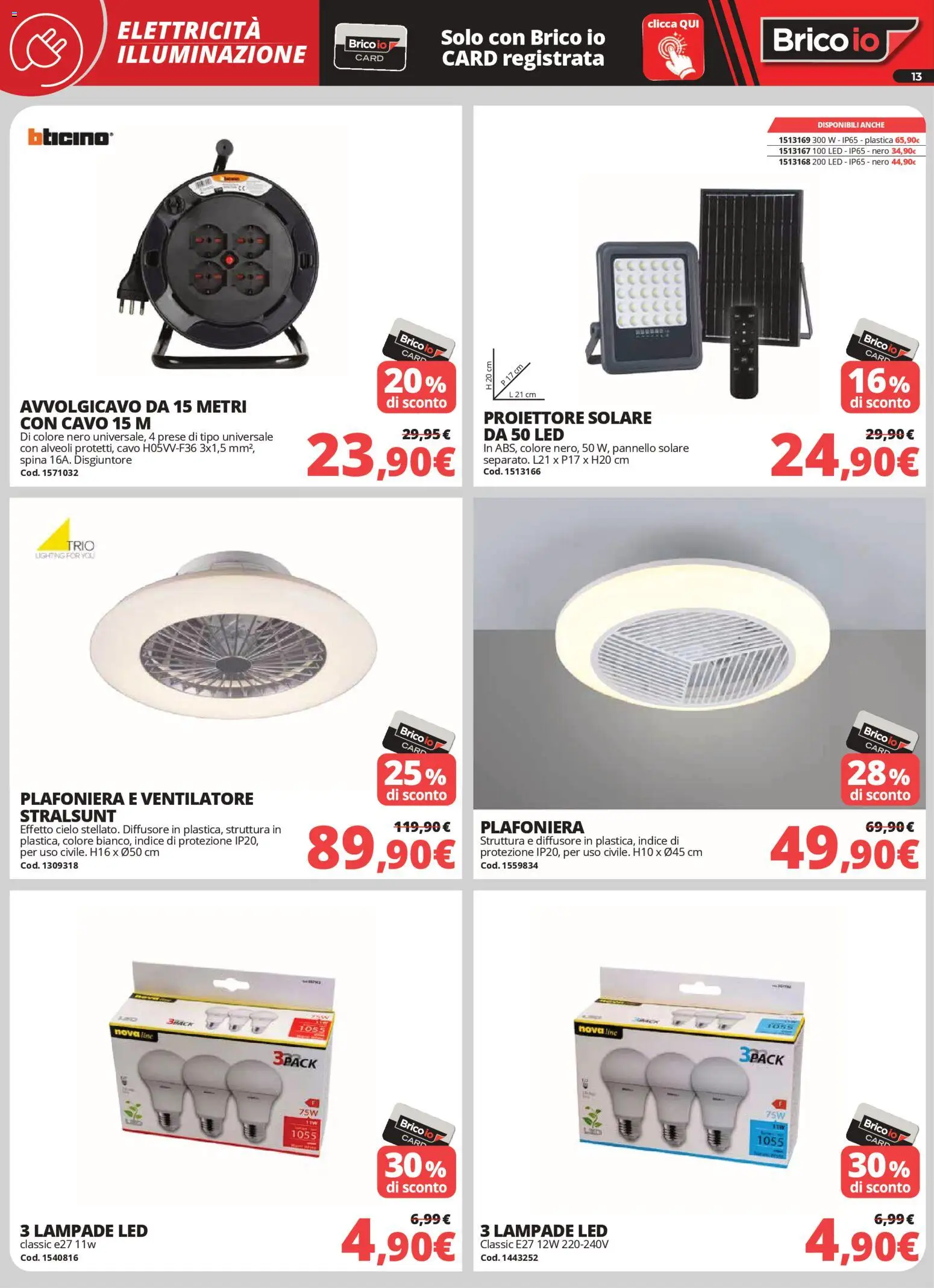 Volantino Brico io del 02.04.2026 | Pagina: 13 | Prodotti: Ventilatore, Cavo