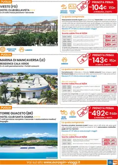 Anteprima del volantino Eurospin volantino Viaggi Sud valido a partire dal 11.03.2026 | Pagina: 7 | Prodotti: Ombrellone, Acqua, Vino, Culla