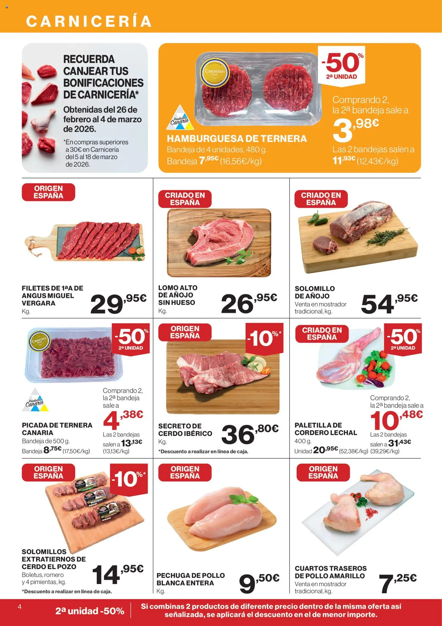 Supercor Canarias │ válido desde el 12.03.2026 | Página: 4 | Productos: Cerdo, Φίλτρο καφέ, Σοκολατούχο γάλα, Caja