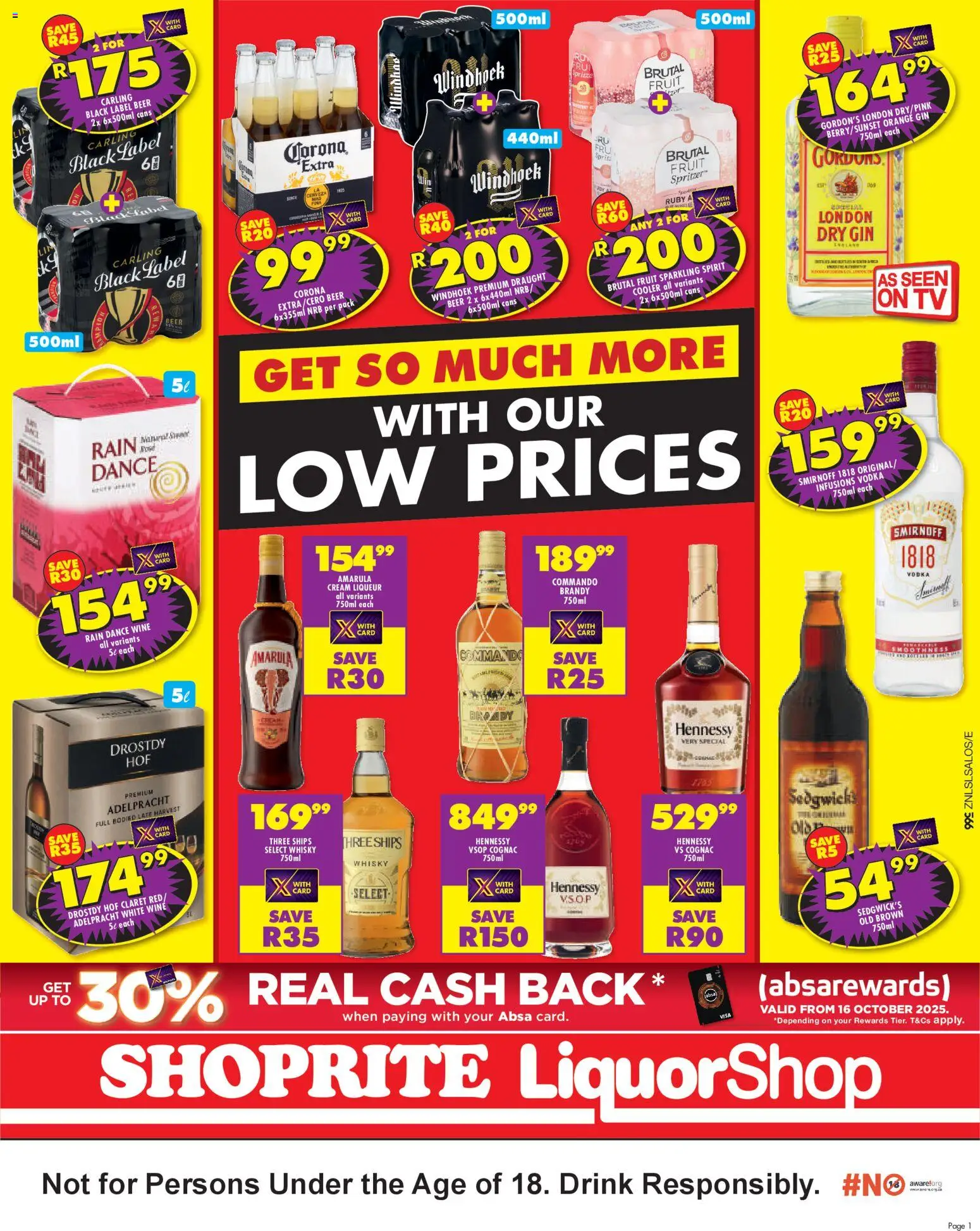 New Shoprite catalogue – valid from 24.02.2026 | Page: 1 | Products: TV, Cooler, Gin, Ensalada de quino