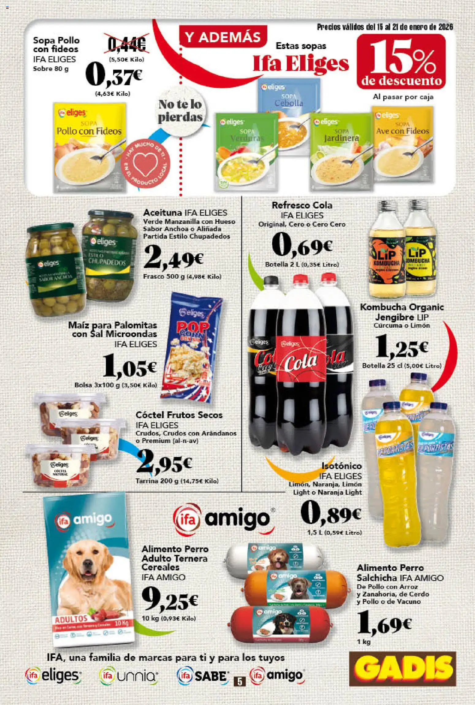 Gadis - folleto │ válido desde el 15.01.2026 | Página: 5 | Productos: Cerdo, Fideos, Frutos secos, Κλειδαριά της πόρτας