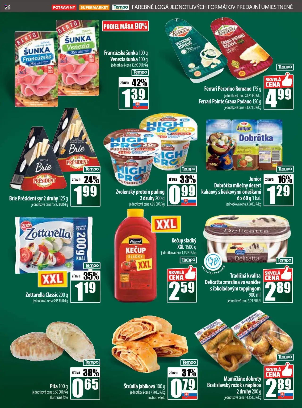 Nové COOP Jednota akcie – leták je platný od 18.09.2025 | Strana: 26 | Produkty: Syr, Zmrzlina, Kečup, Soľ