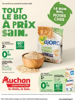 Auchan - Tout le bio à prix sain dans votre super - Voorbeeld van een folder van Auchan, geldig van 14.10.2025